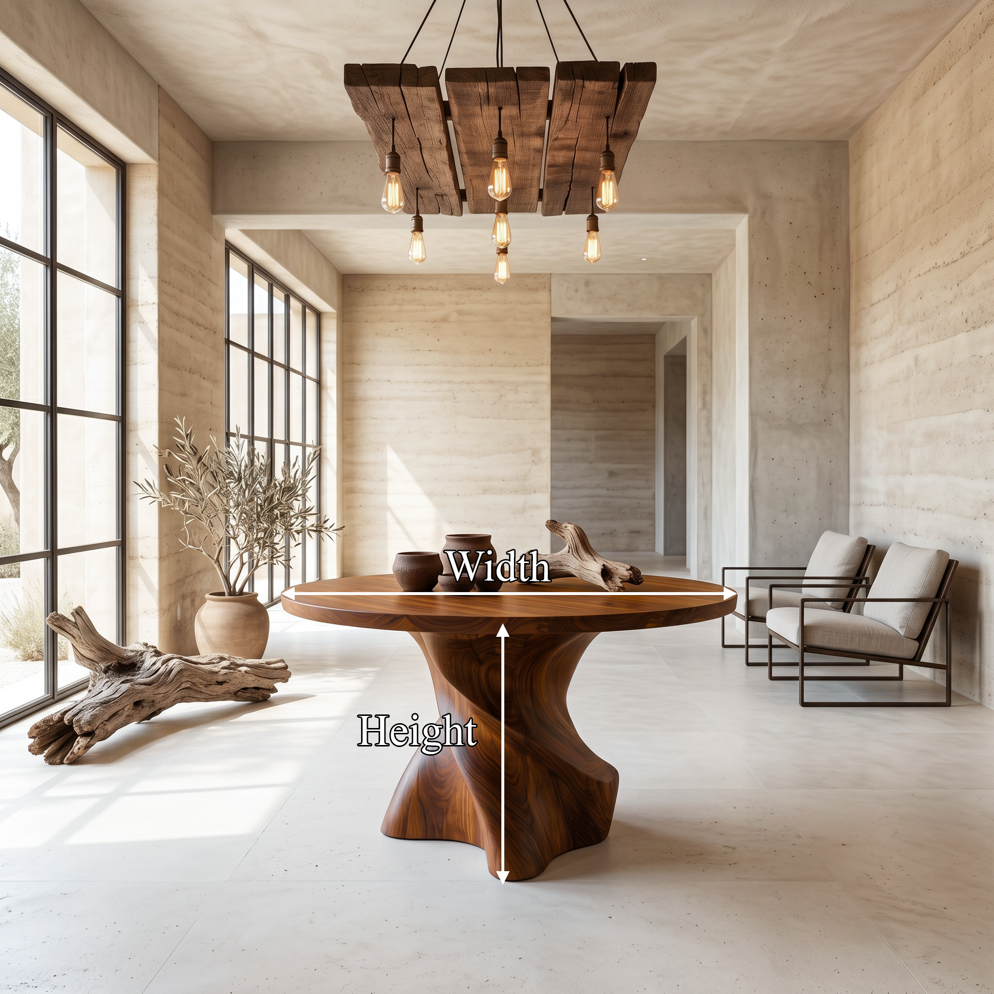 Organic Modern Foyer Table Handcrafted Freeform Design For Luxury Entryway