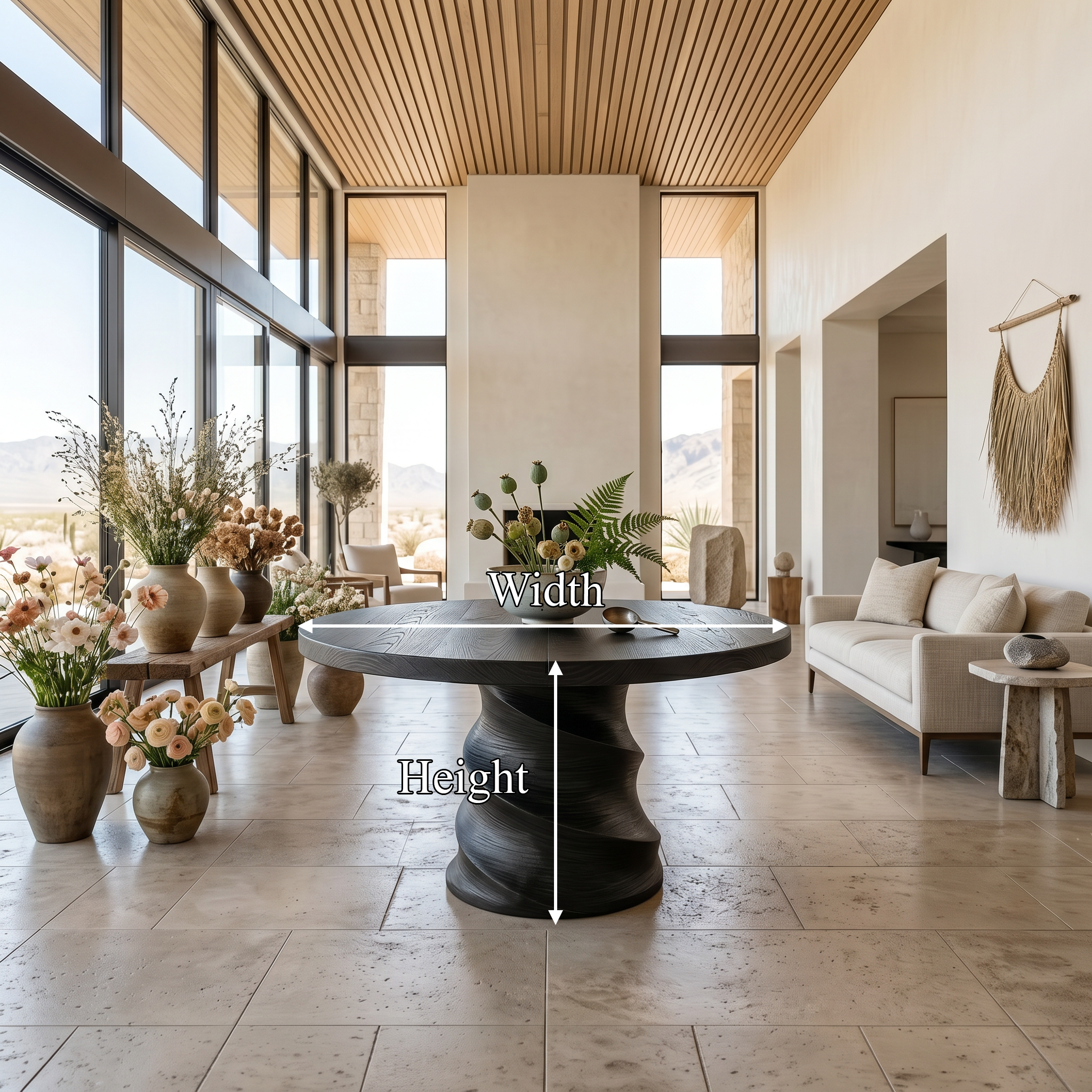 Organic Foyer Table With Sculptural Spiral Design For Foyer And Entryway