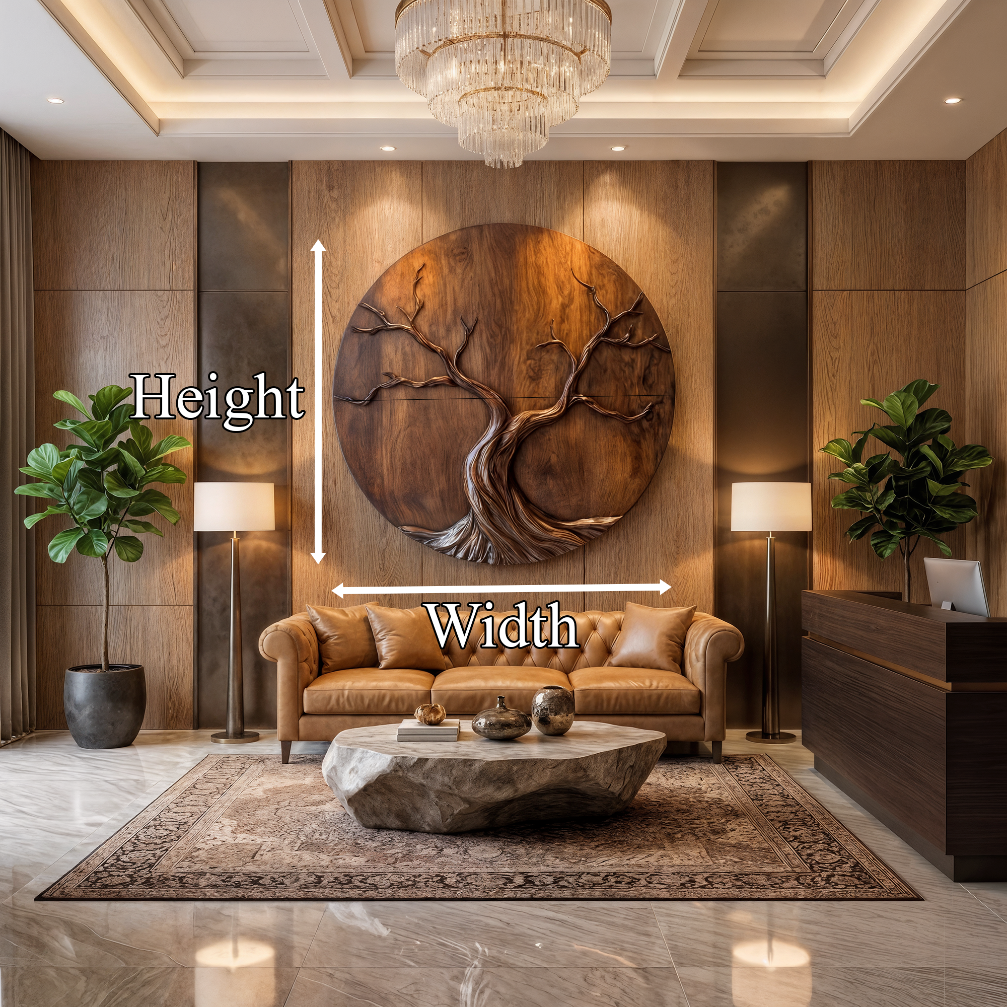 Round Tree Wall Decor For Living Room Sculptural Wood Artwork