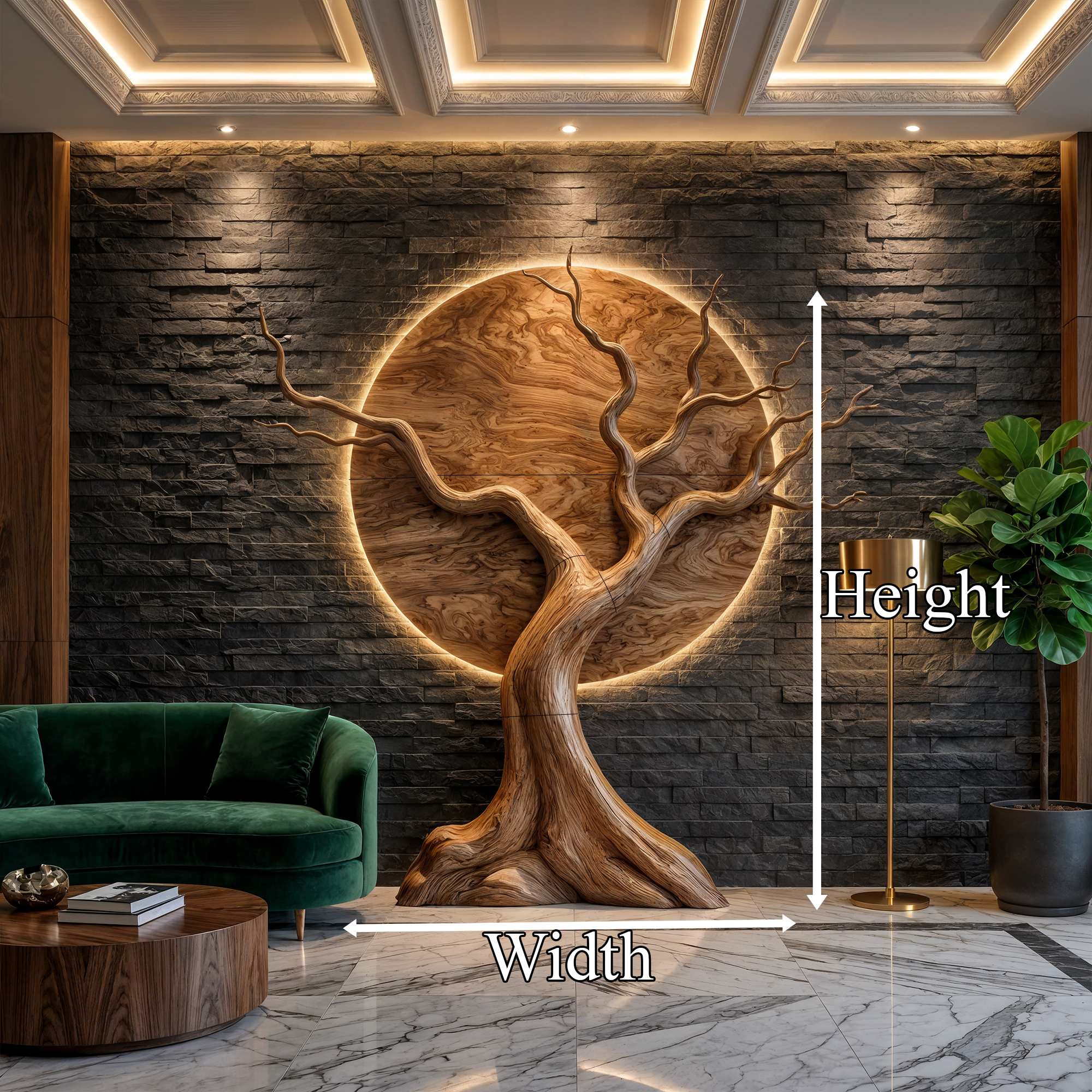 Organic Modern Tree Wall Art For Living Room Statement Feature