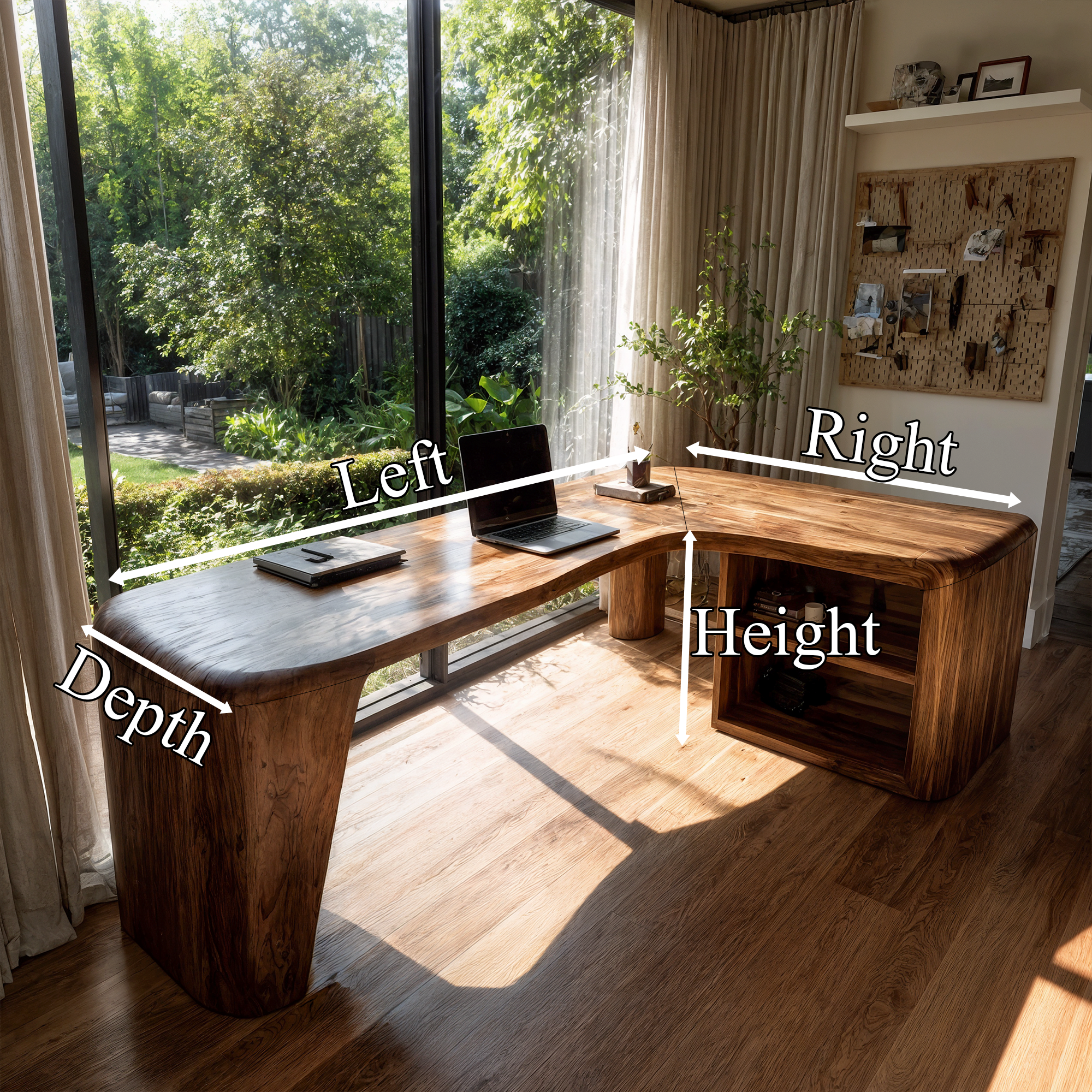Organic Corner Desk Handcrafted Wood Design For Home Office