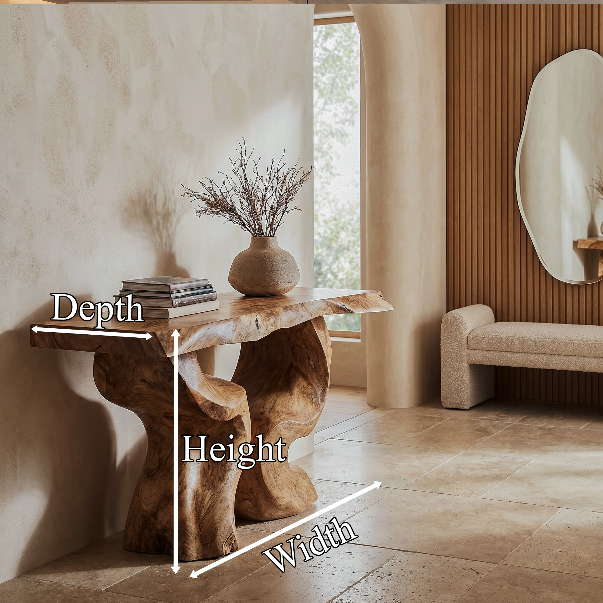 Modern Console Table Freeform Root Base For Entryway