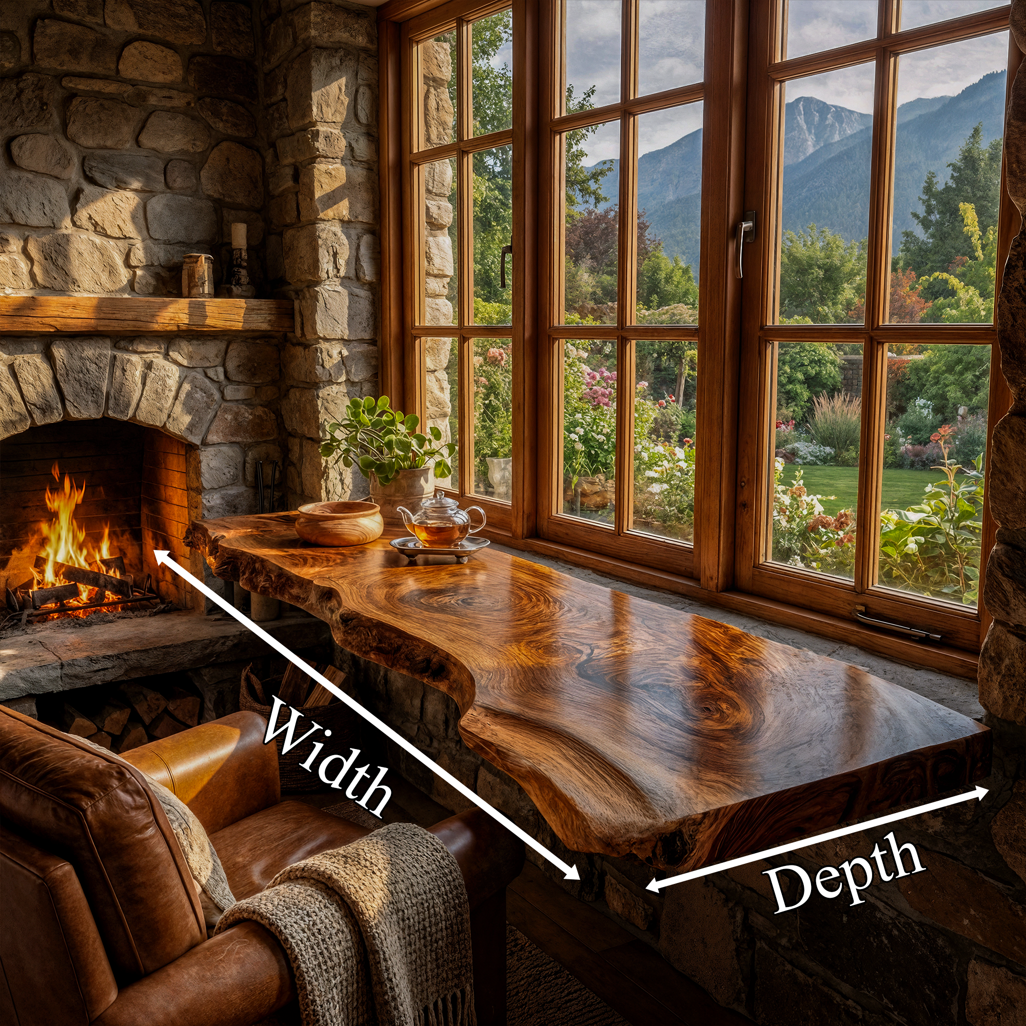 Contemporary Rustic Floating Shelf Solid Wood Live Edge Corner Design Kitchen And Living Room
