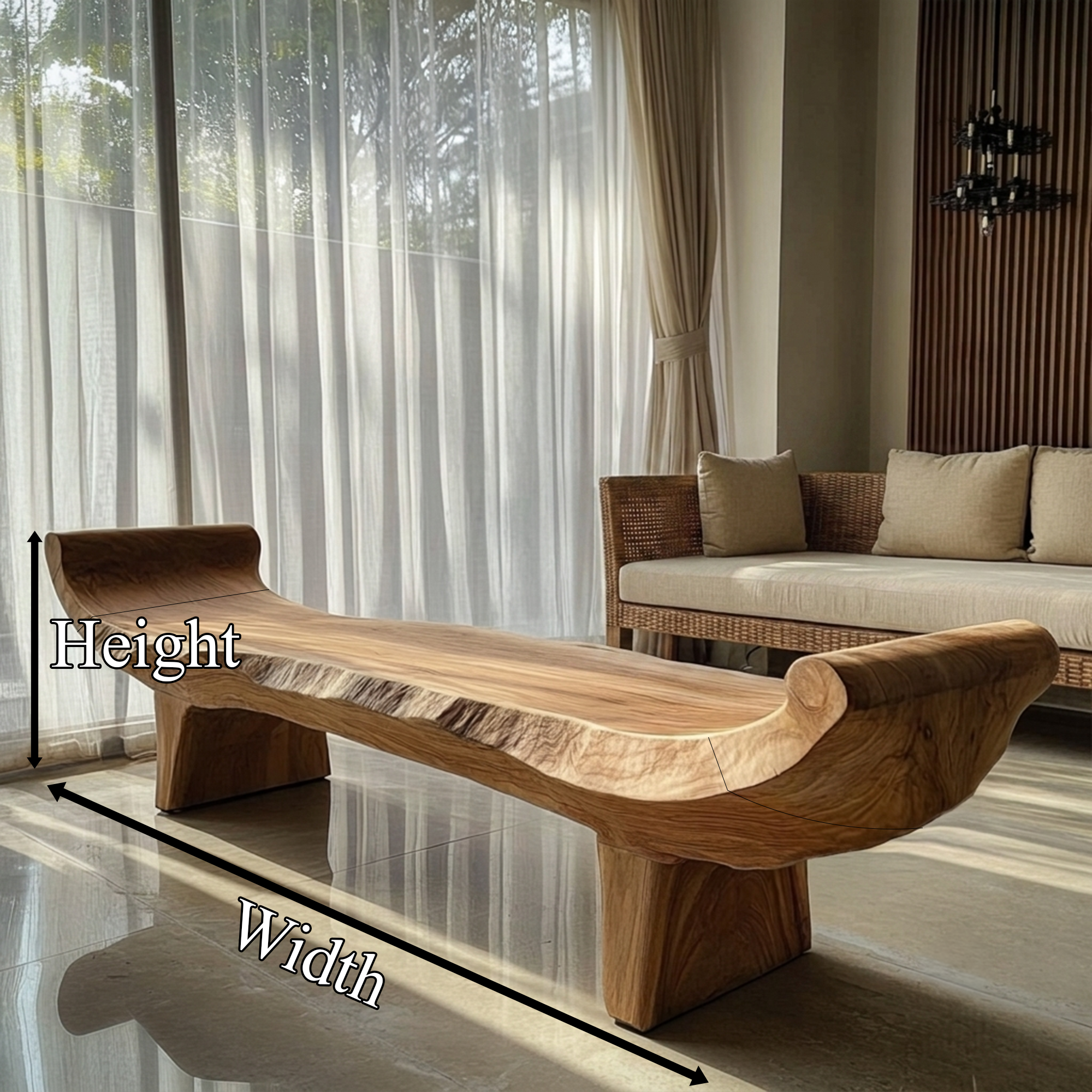 Minimalist Console Table With Sculptural Wood Base For Entryway
