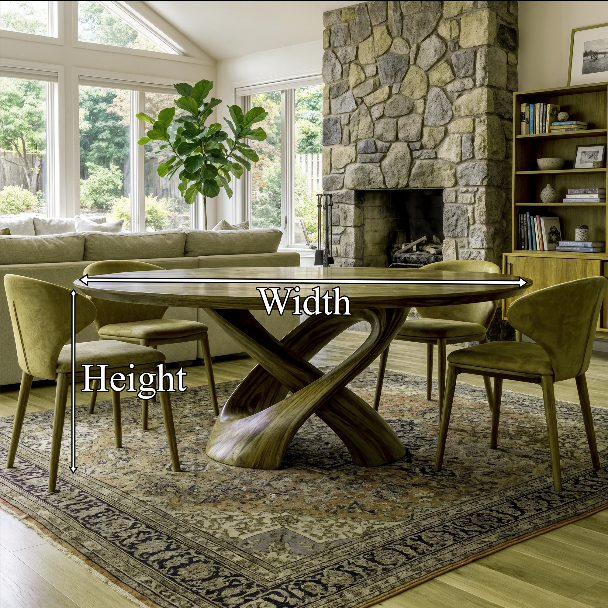 Rustic Handmade Live Edge Dining Table Kitchen