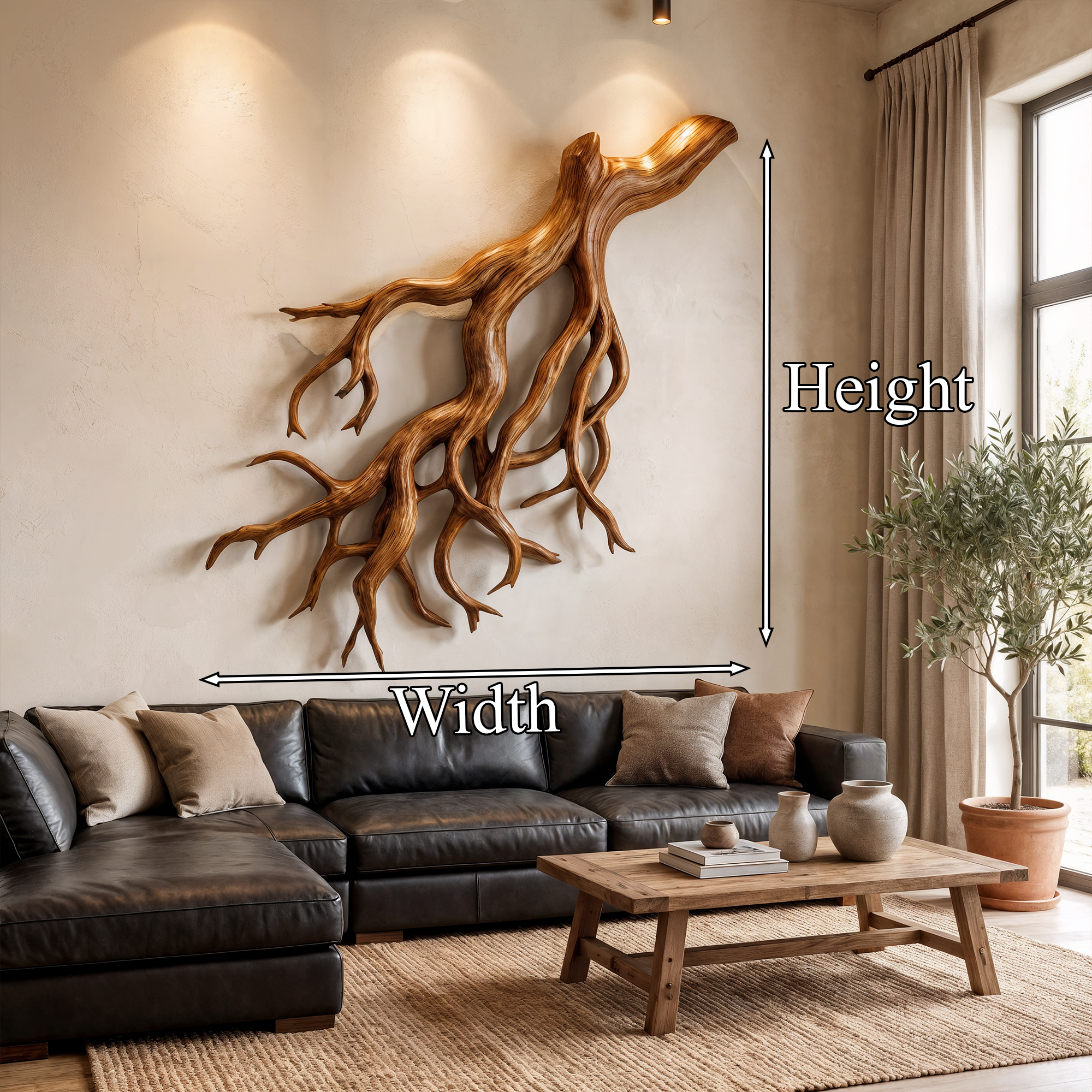 Rustic Tree Root Wall Art Living Room And Lounge