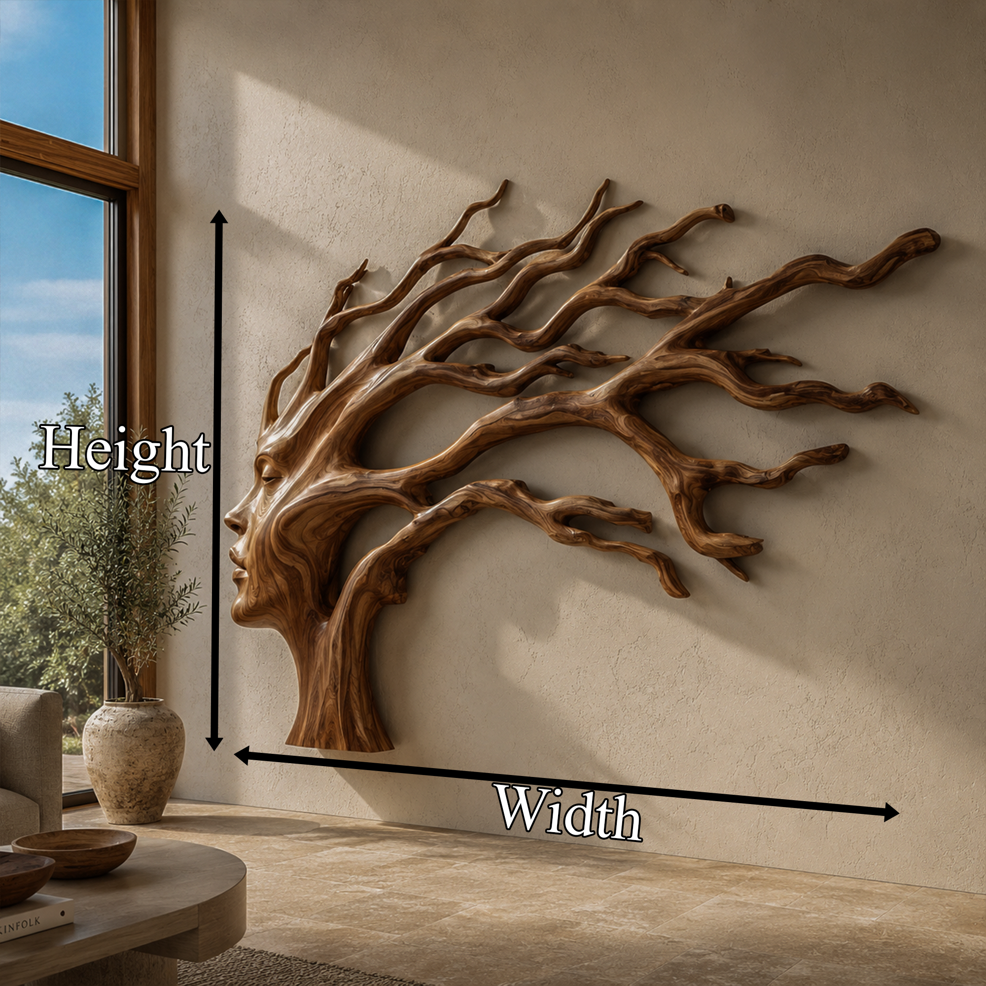 Organic Tree Wall Art With Sculptural Branch Design For Living Room And Entryway