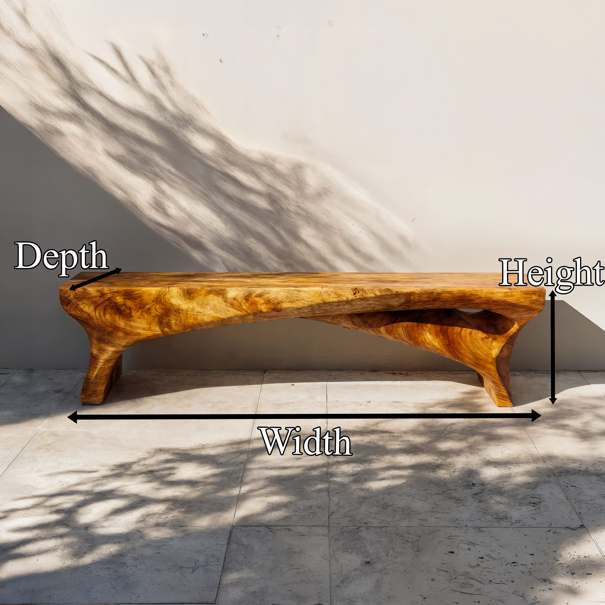 Minimal Rustic Bench Solid Wood Live Edge Structure Entryway Or Hallway
