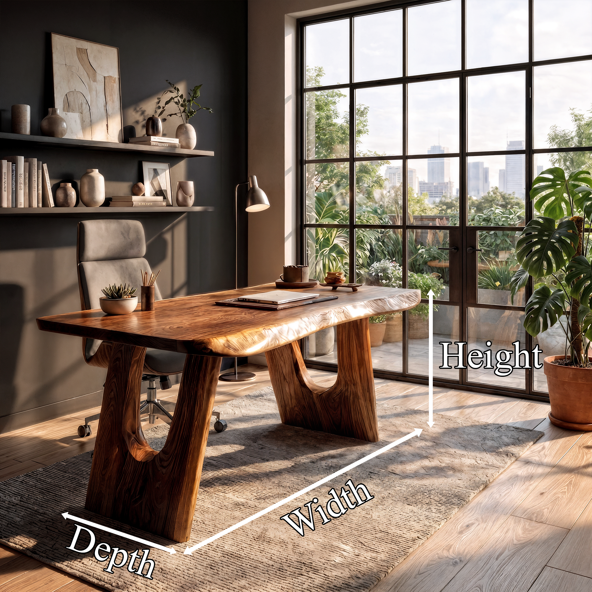 Rustic Wooden Desk For Home Office And Study Room Workspace