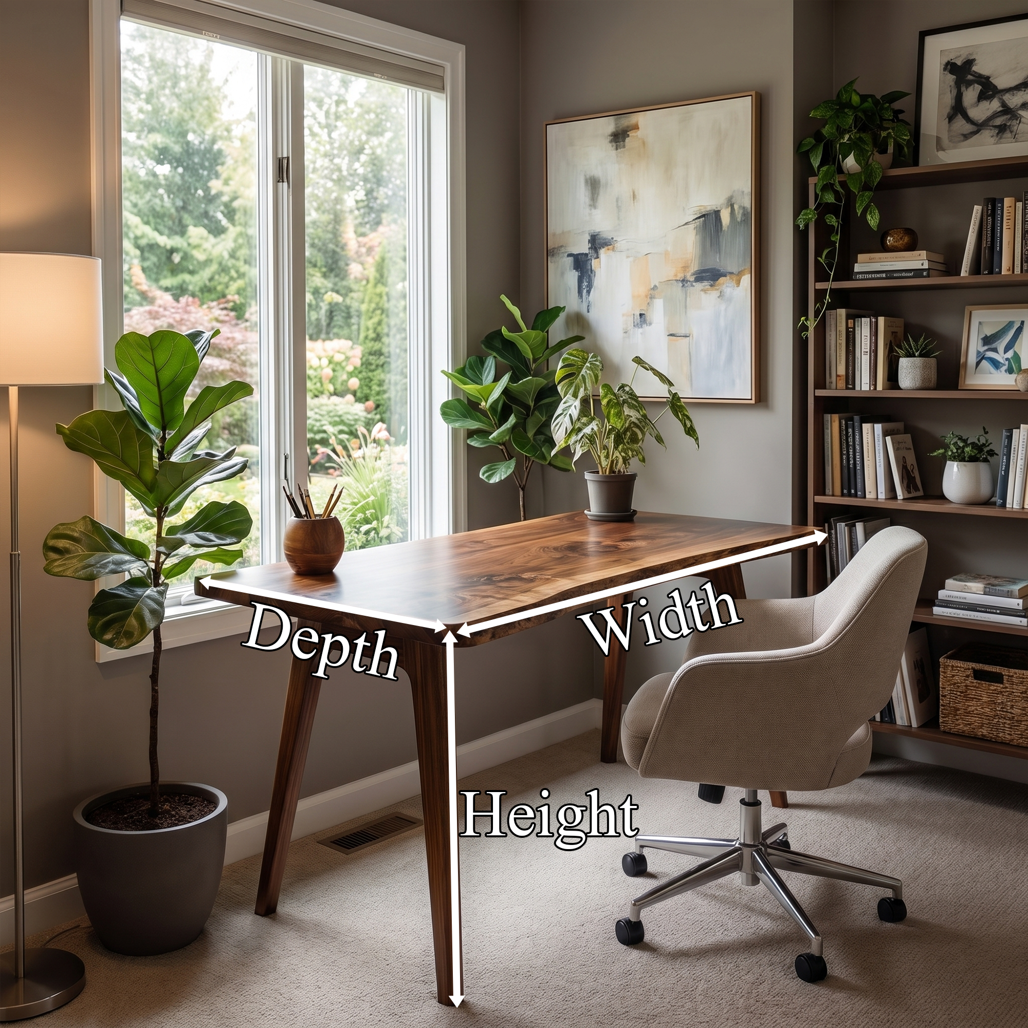 Rustic Solid Wood Desk For Home Office And Study Room