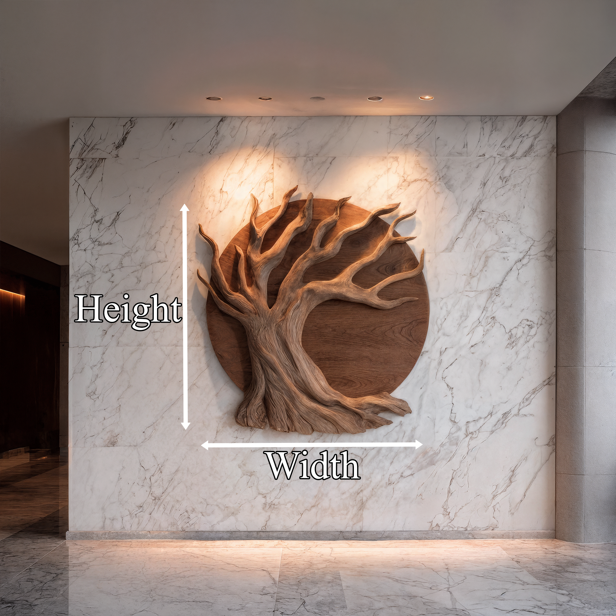 Sculptural Tree Wall Decor With Organic Circular Design For Home Interior