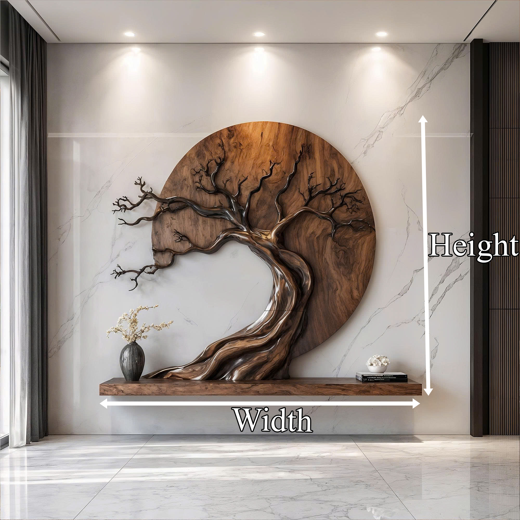Handcrafted Tree Of Life Wall Sculpture With Natural Wood Design For Entryway