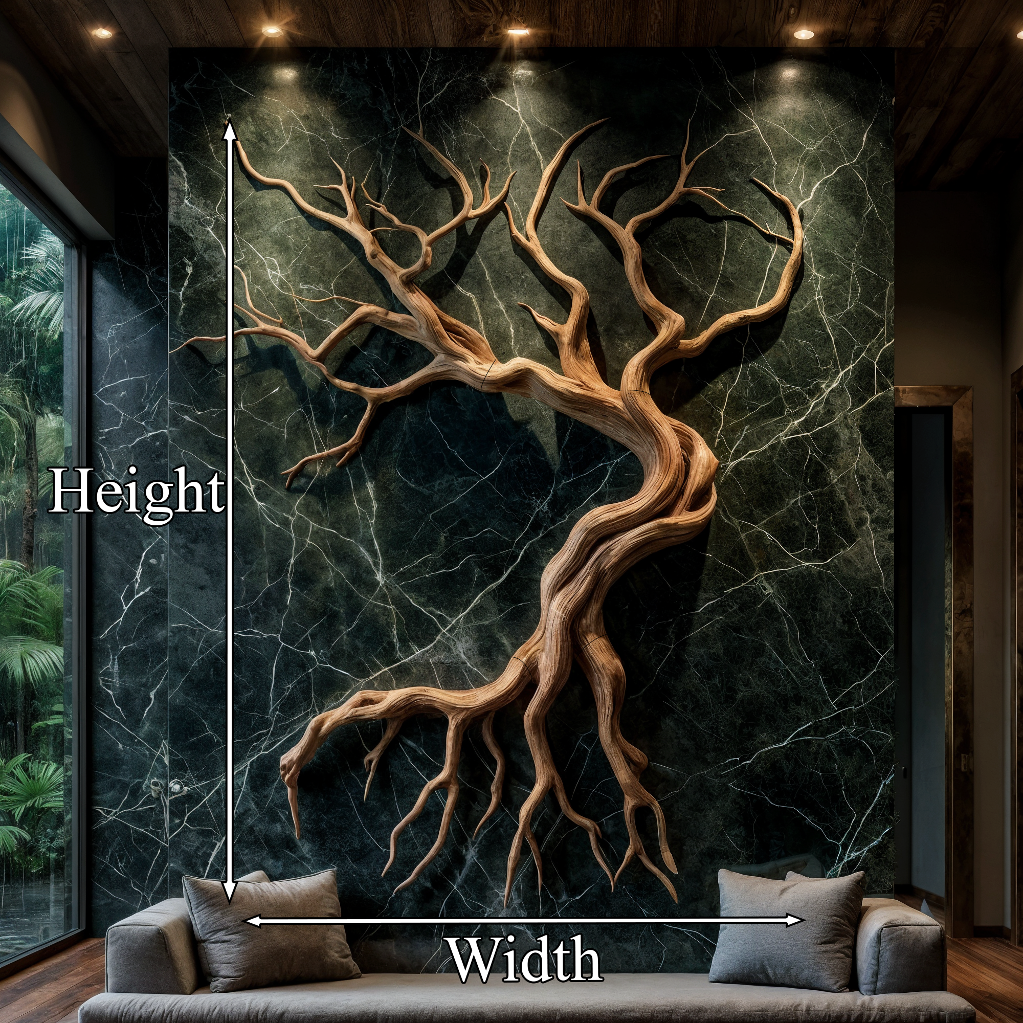 Modern Tree Branch Sculpture Wall Decor Living Room