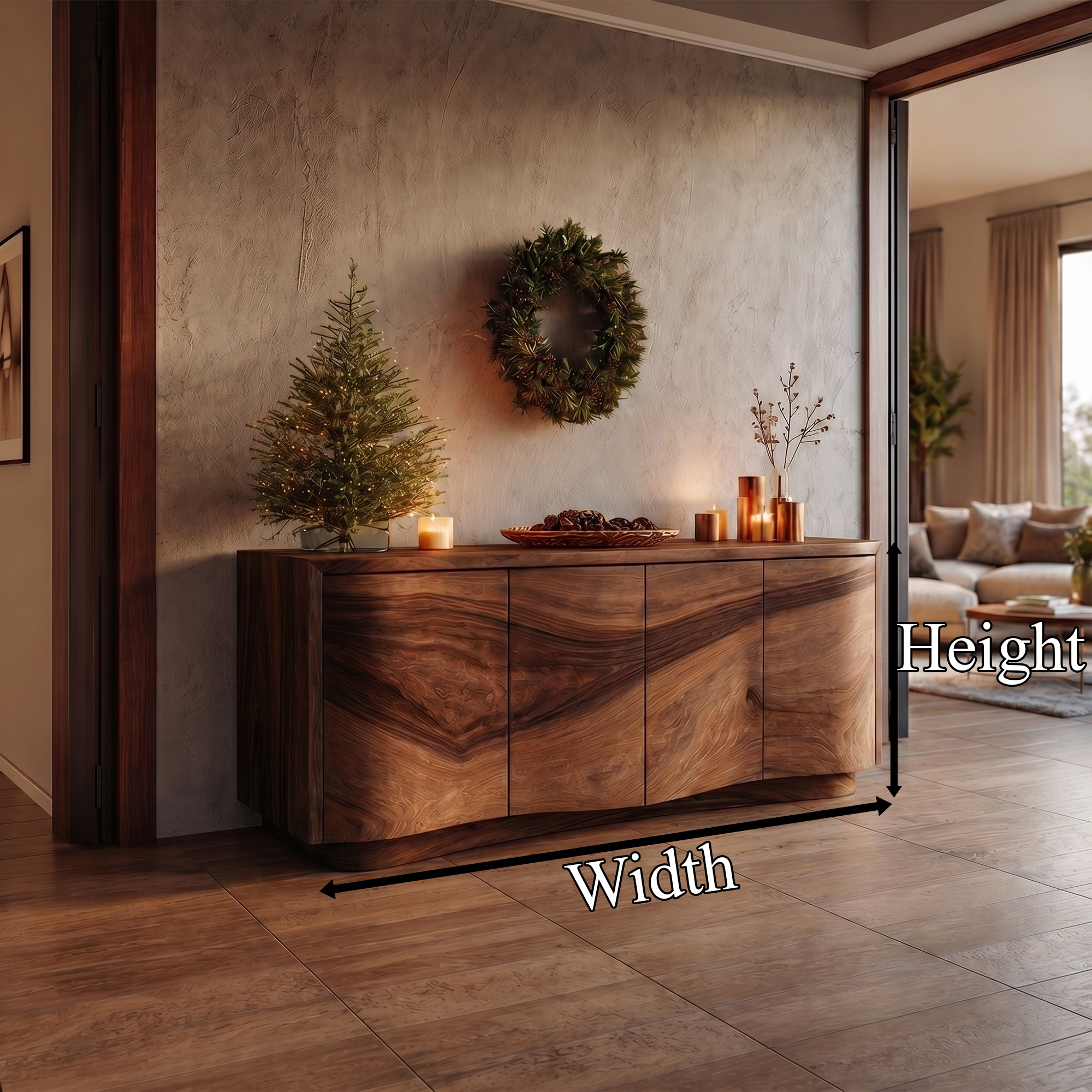 Rustic Luxury Sideboard Cabinet Living Room Interior Decor
