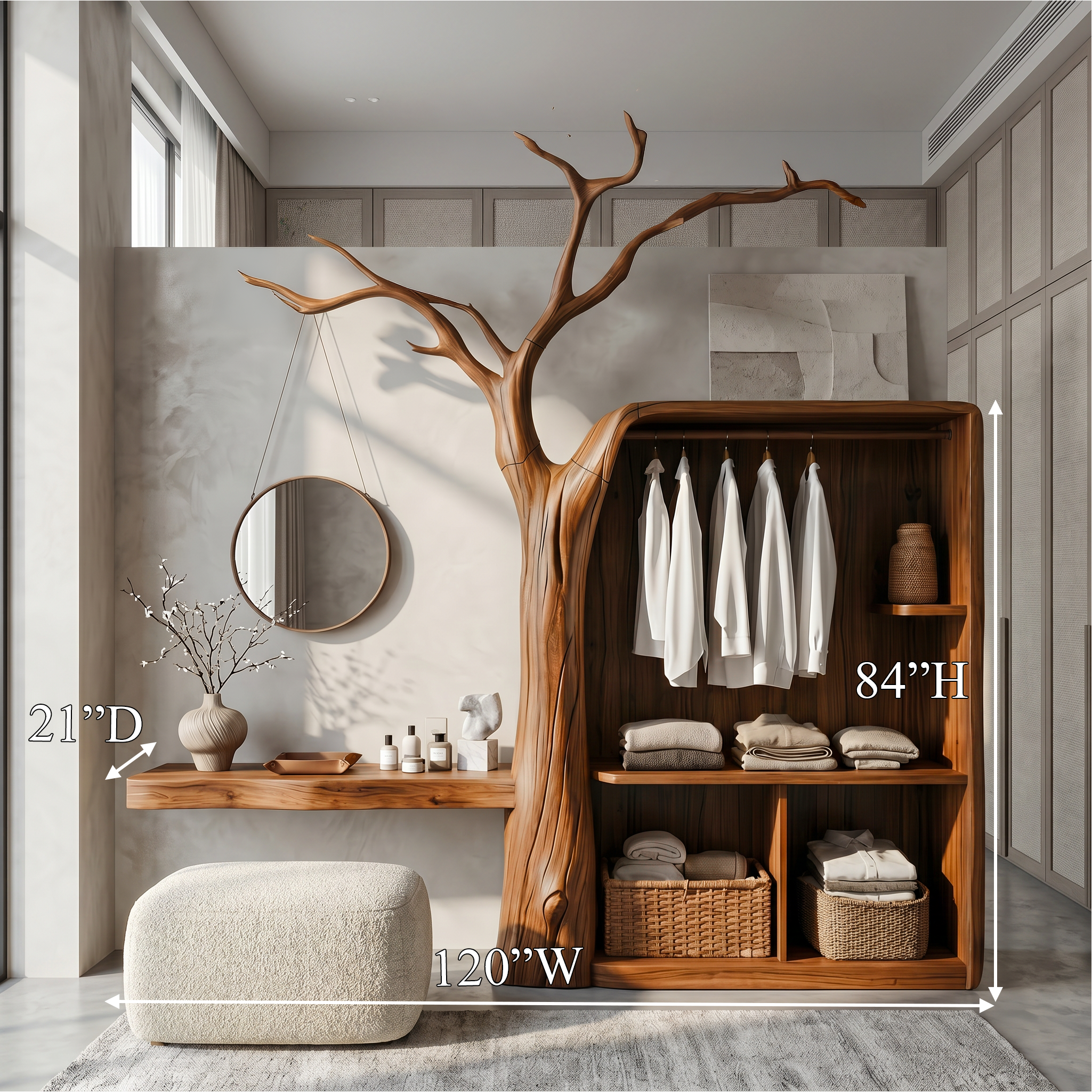 Organic Modern Hanging Clothes Rack Tree Coat Rack Bedroom And Dressing Room