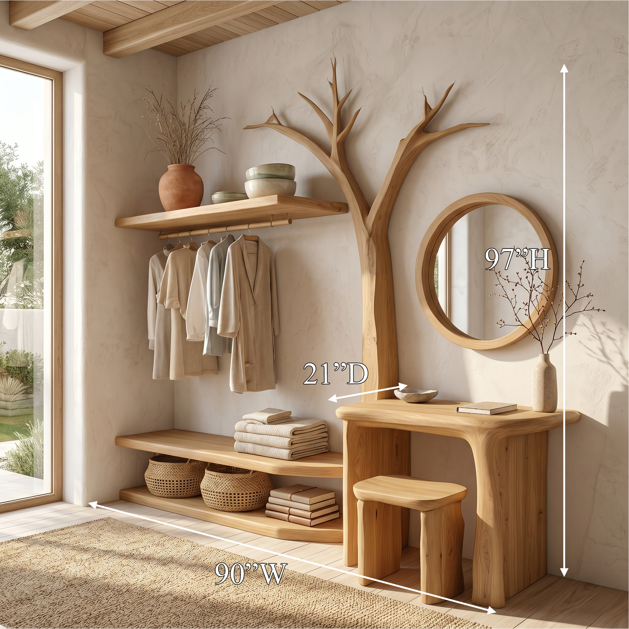 Organic Tree Coat Rack Dressing Table Bedroom And Dressing Room