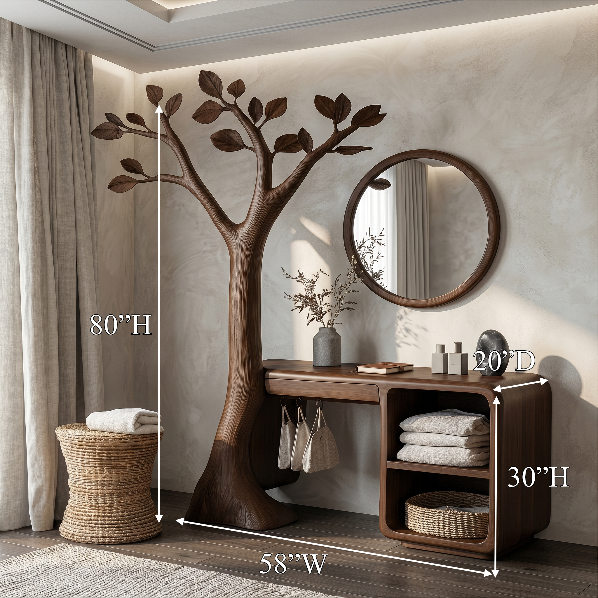 Contemporary Corner Makeup Vanity Bedroom Or Walk In Closet