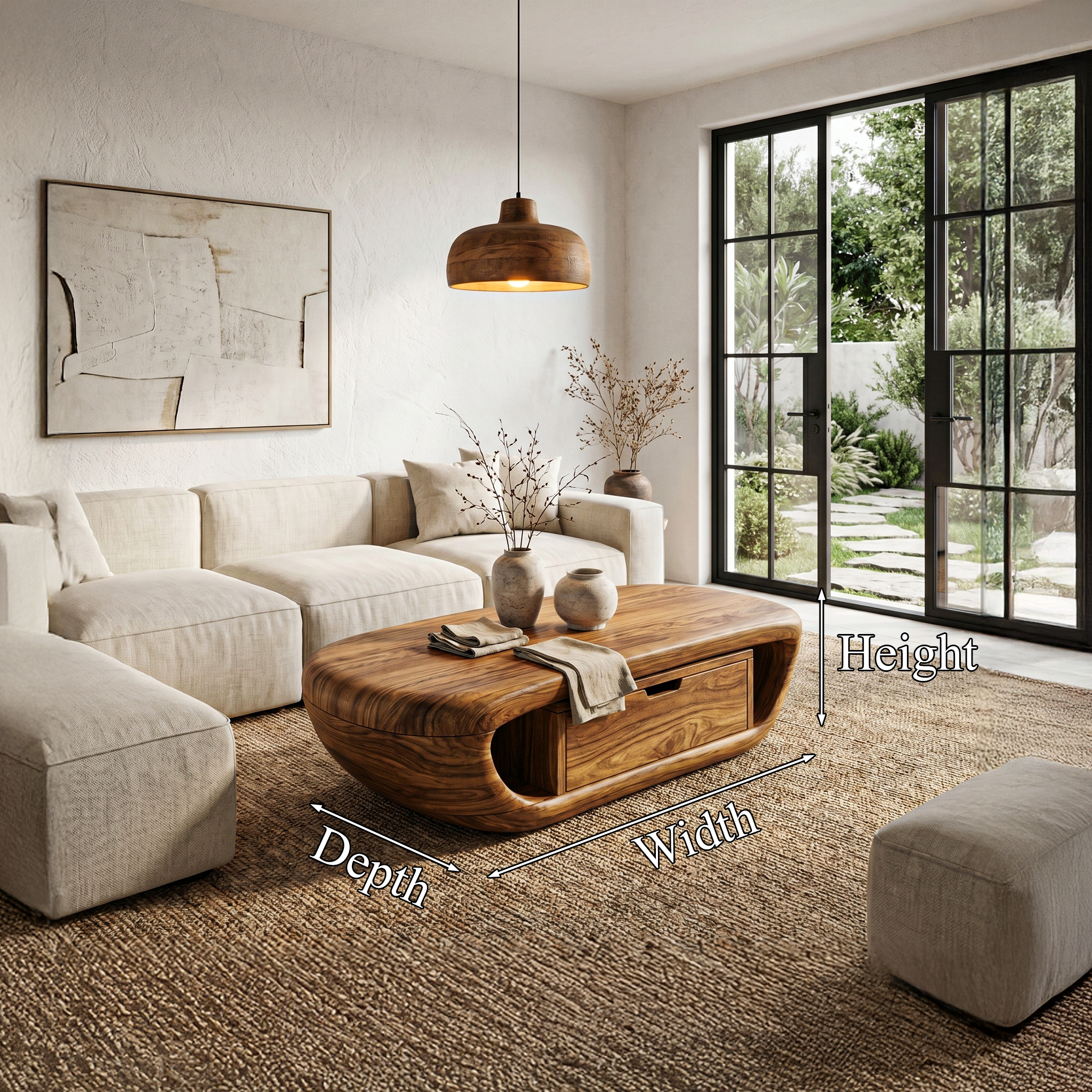 Modern Coffee Table With Built In Storage Shelf For Living Room