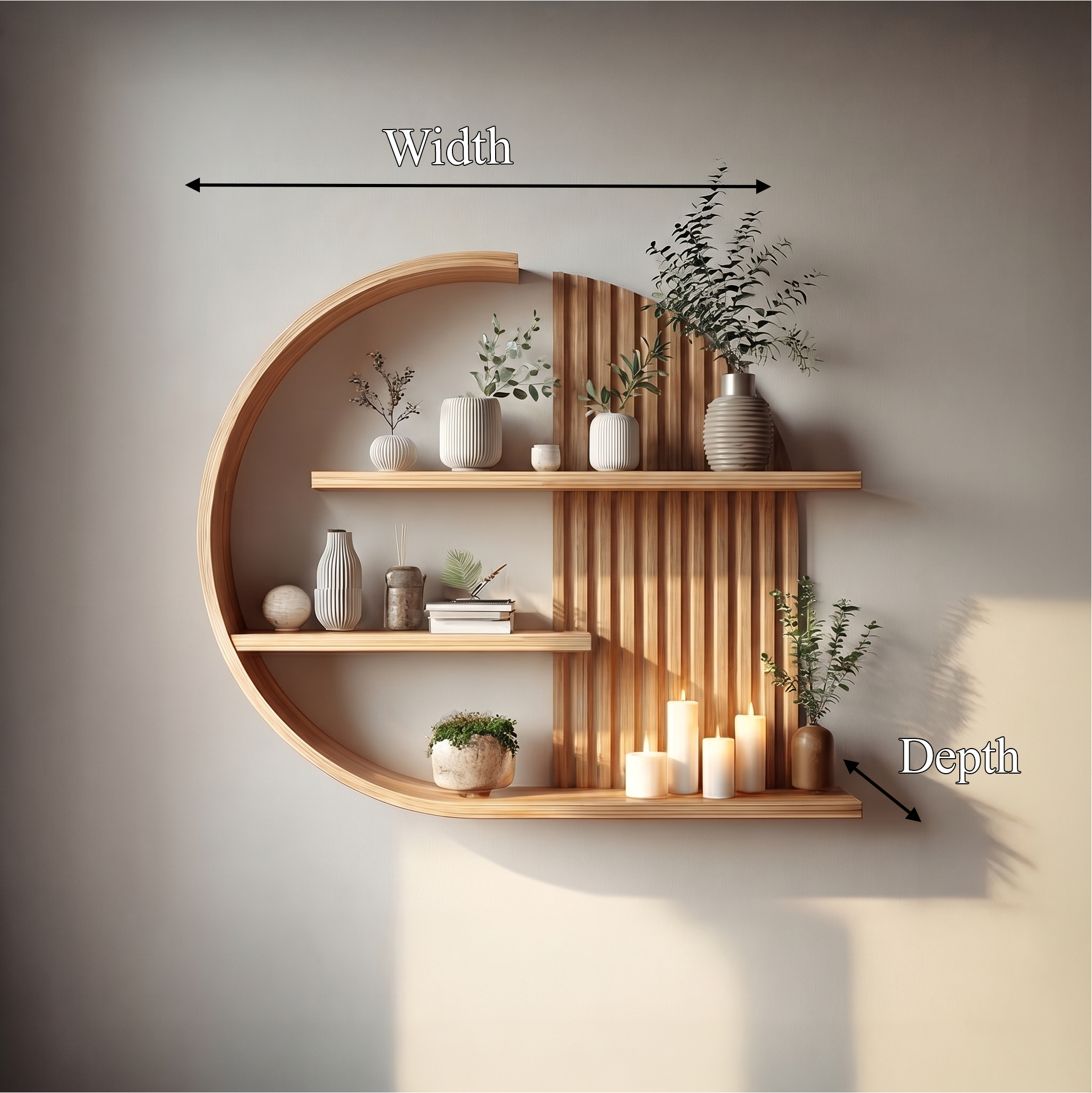 Japandi Minimal Wall Shelf Living Room And Calm Space