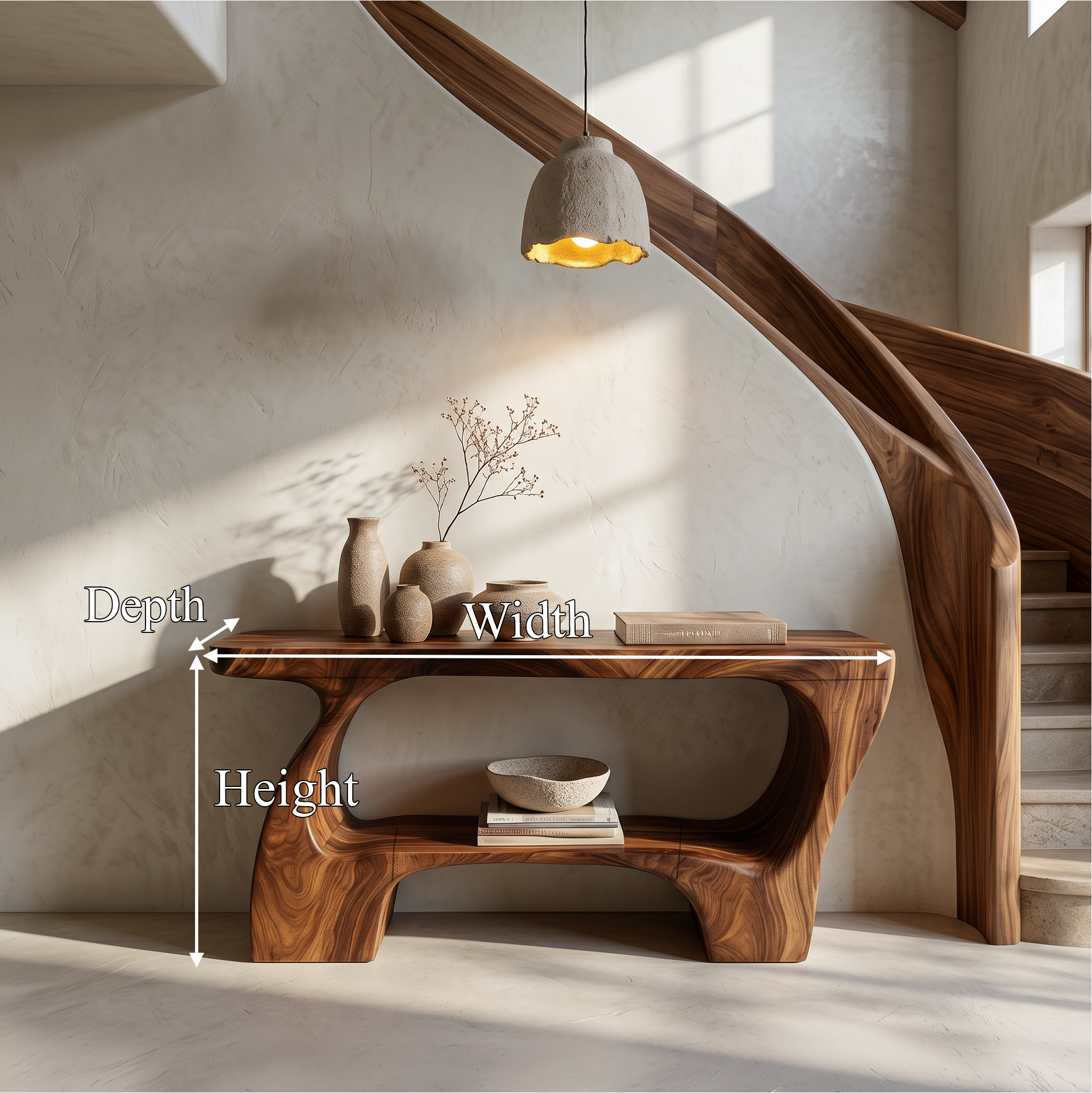 Contemporary Console Table With Artistic Open Structure For Living Room