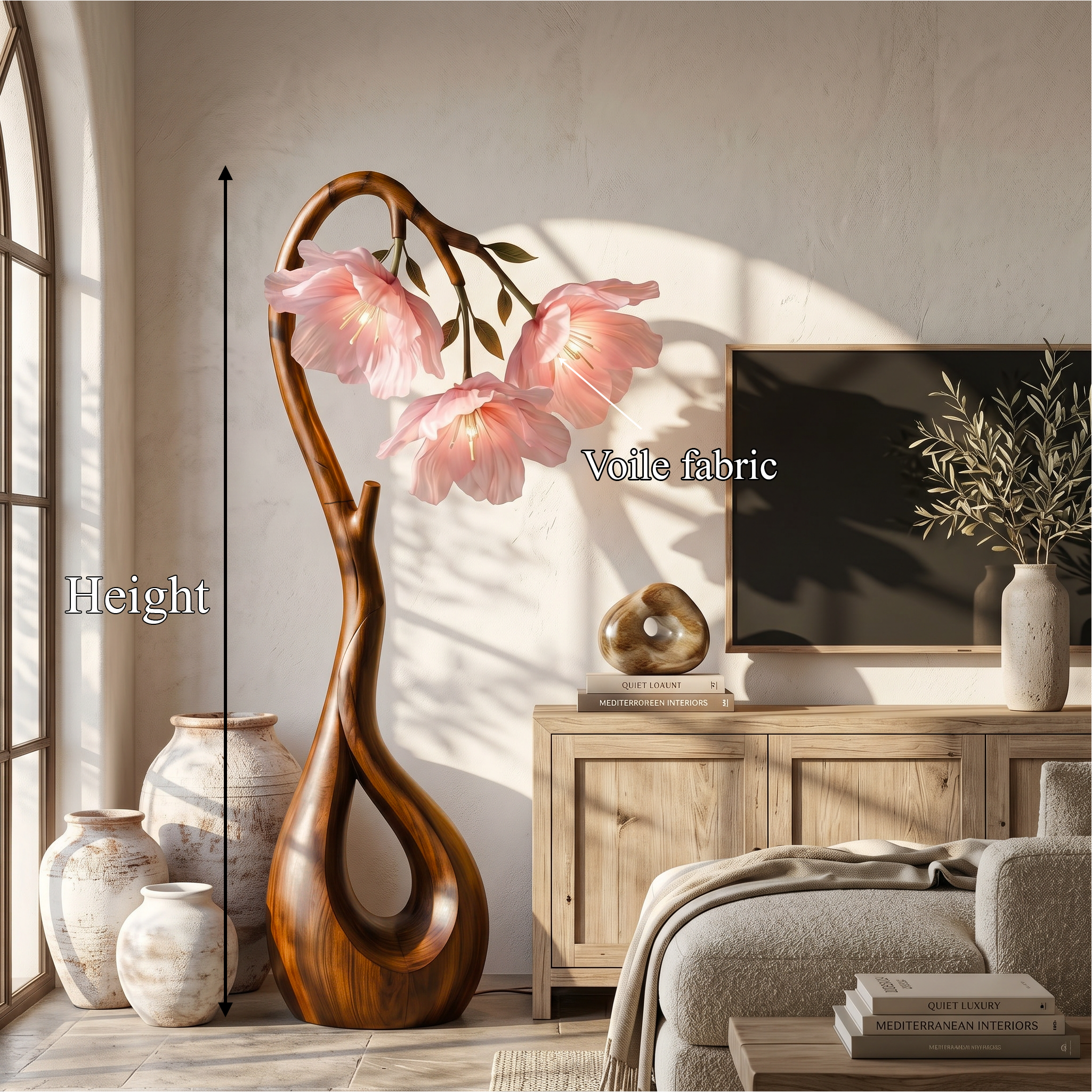 Modern Floor Lamp With Nature Inspired Silhouette For Living Room And Reading Nook