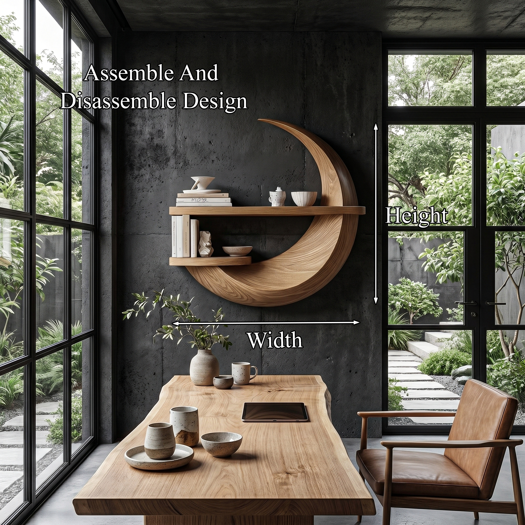 Rustic Floating Shelf With Natural Wood Display Storage For Living Room