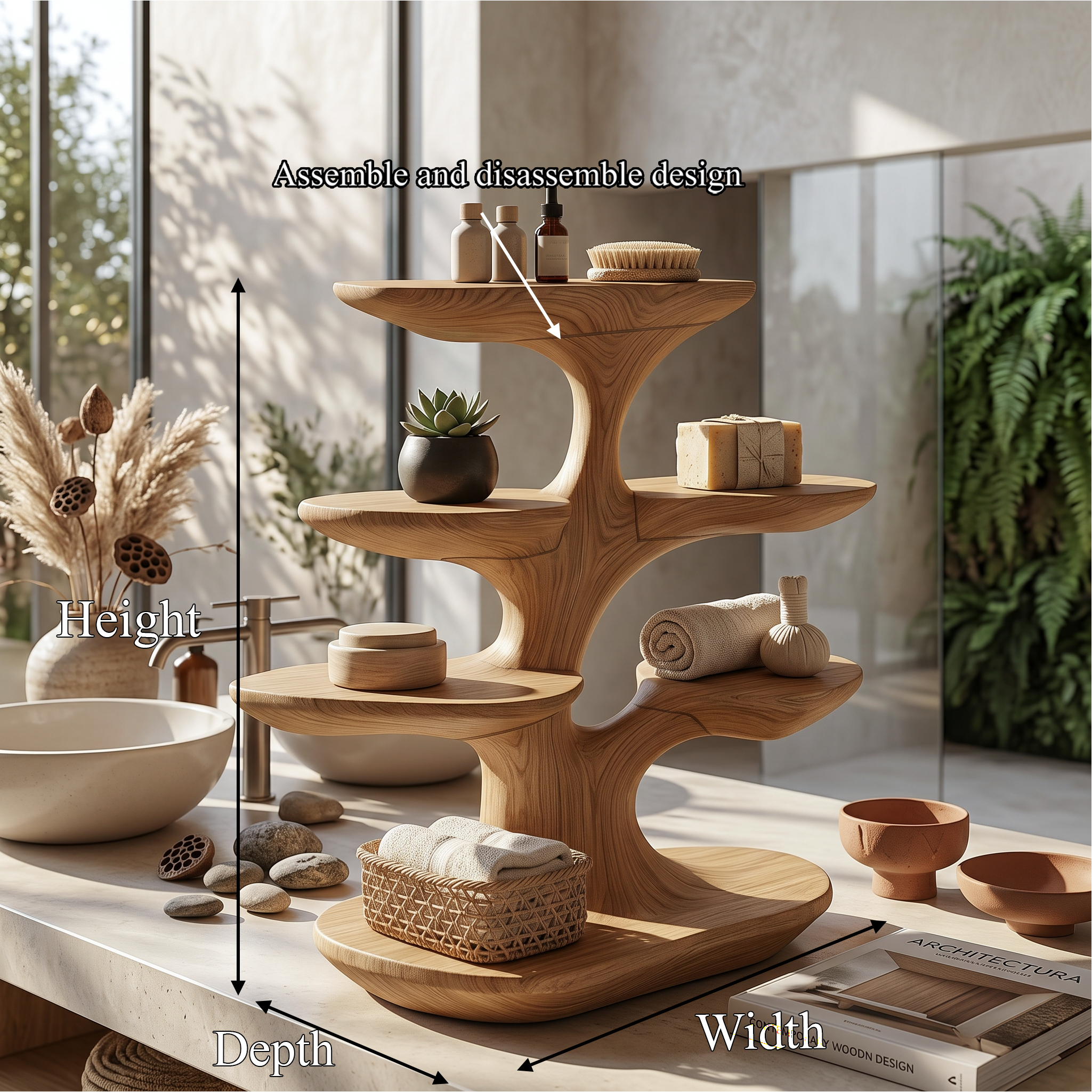 Bathroom Vanity Shelf With Multi Level Organizer Storage For Bathroom
