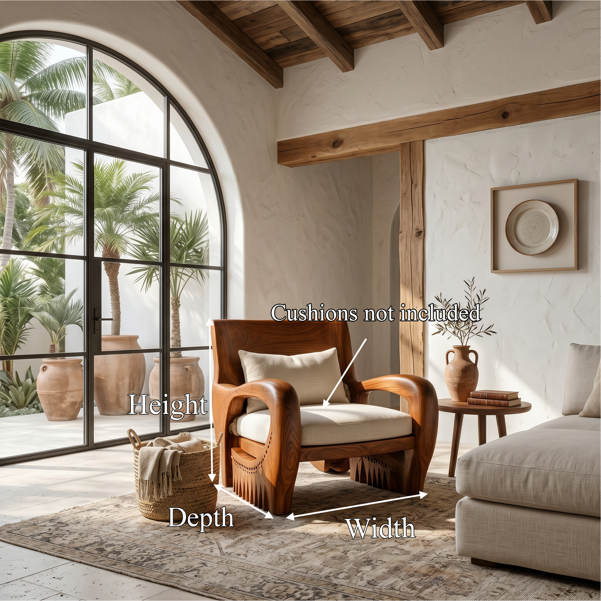 Rustic Organic Lounge Chair For Living Room