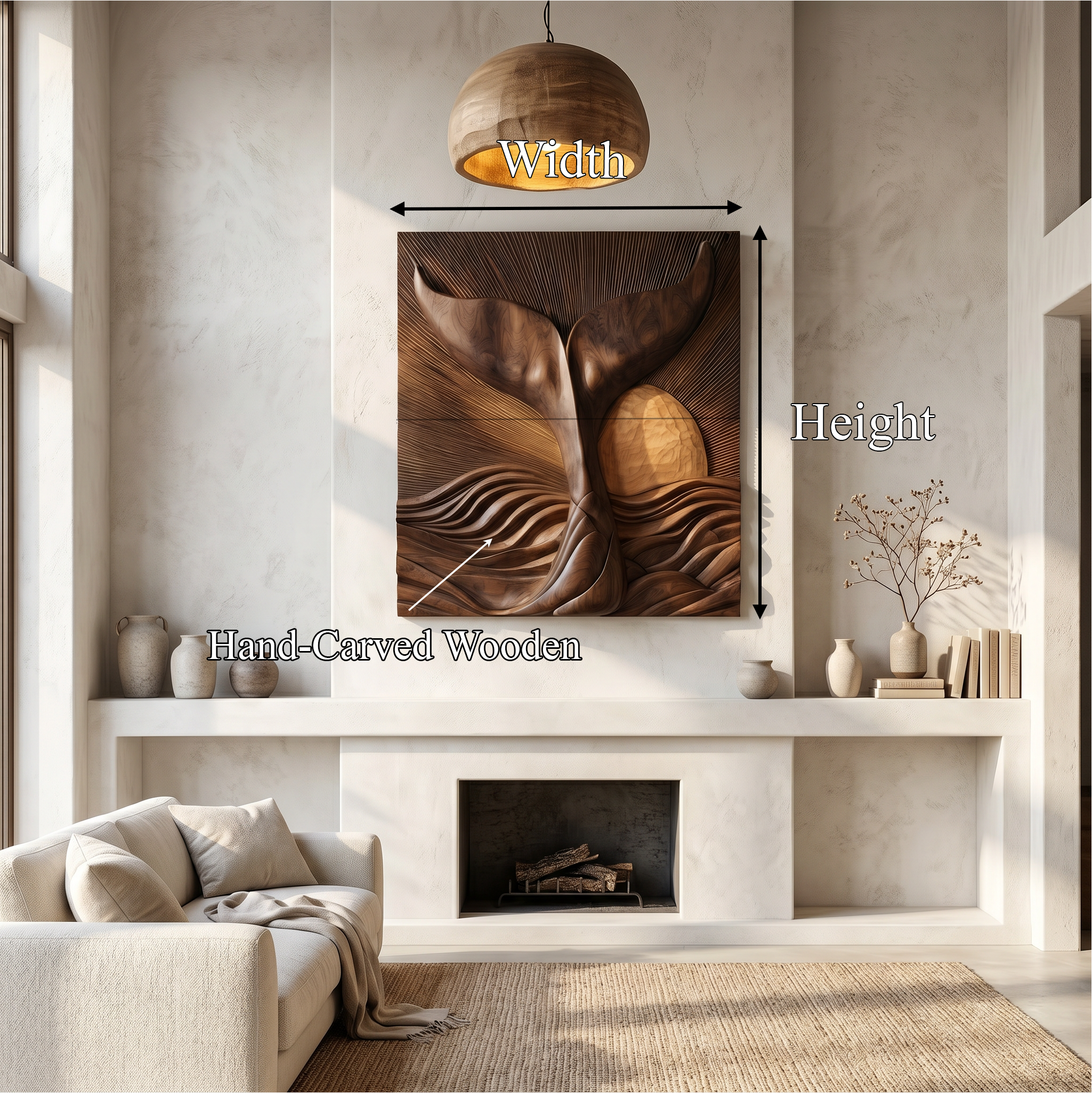 Abstract Botanical Wall Art Panel For Living Room And Entryway