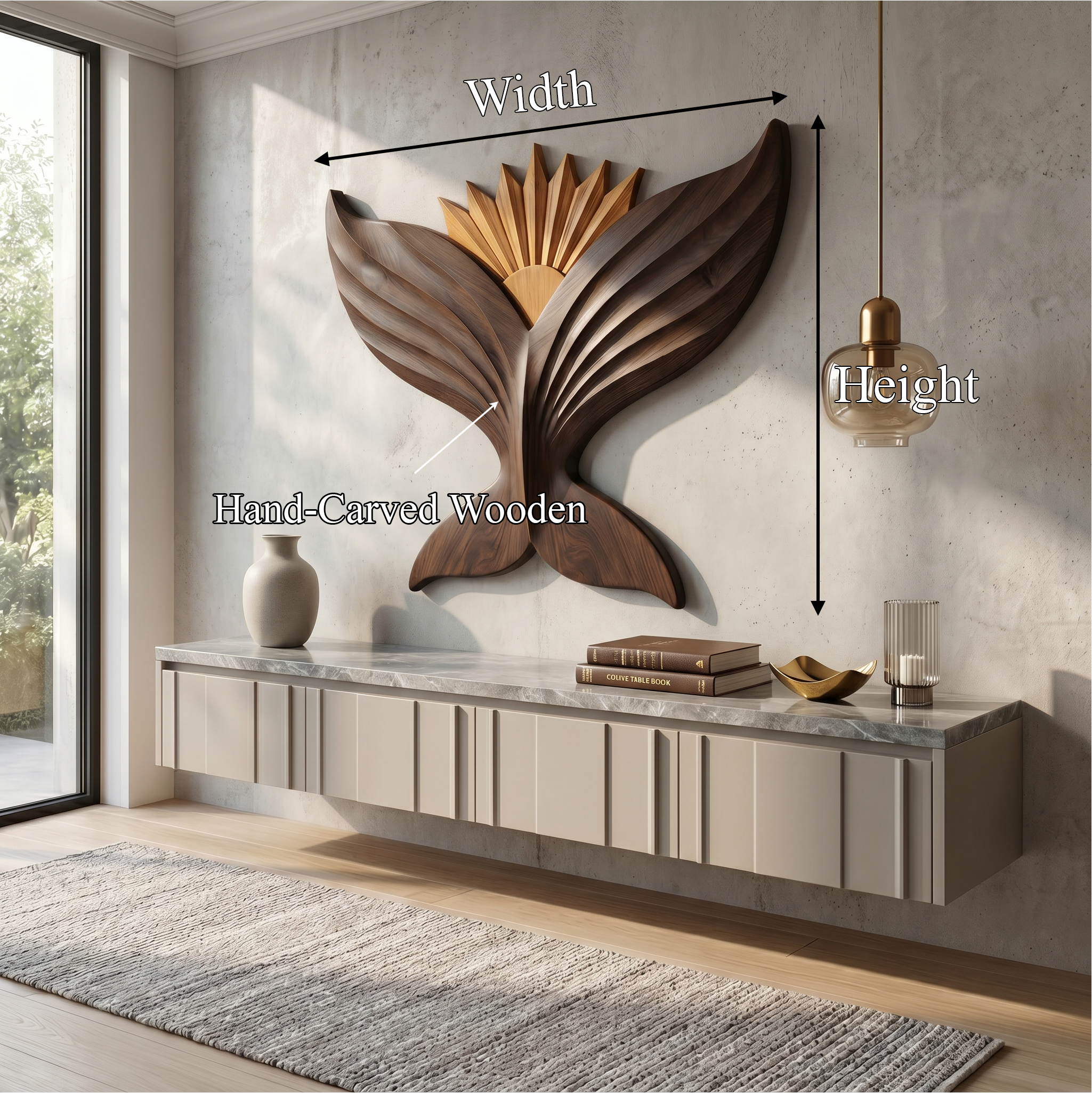 Sculptural Eagle Wooden Wall Art For Living Room And Entryway