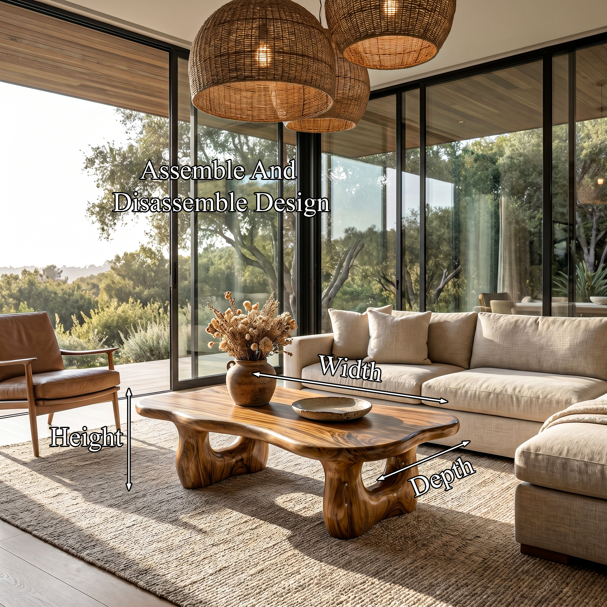 Rustic Wooden Coffee Table Natural Statement Furniture For Living Room