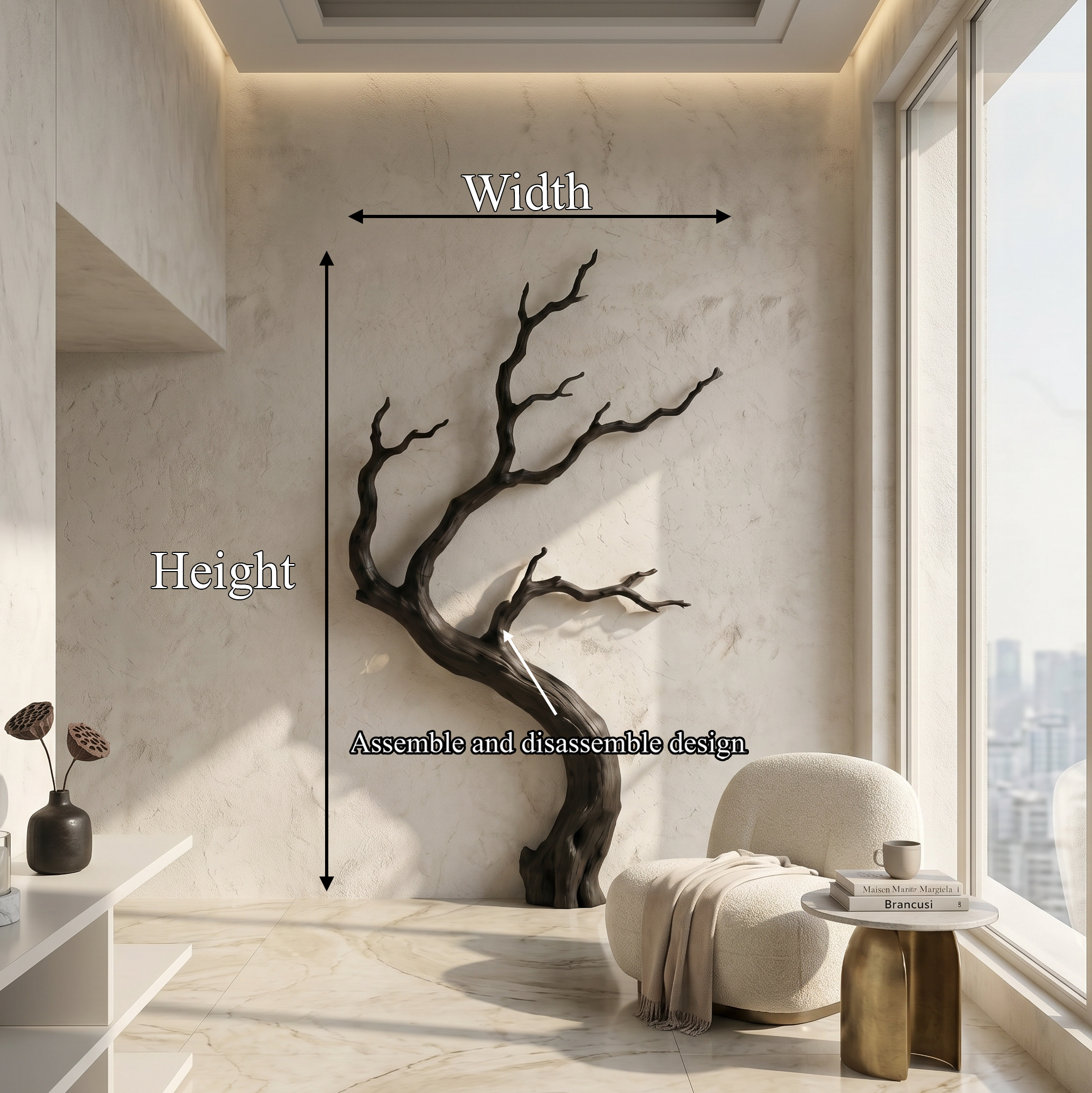Rustic Wall Decor Tree Branch Design For Living Room