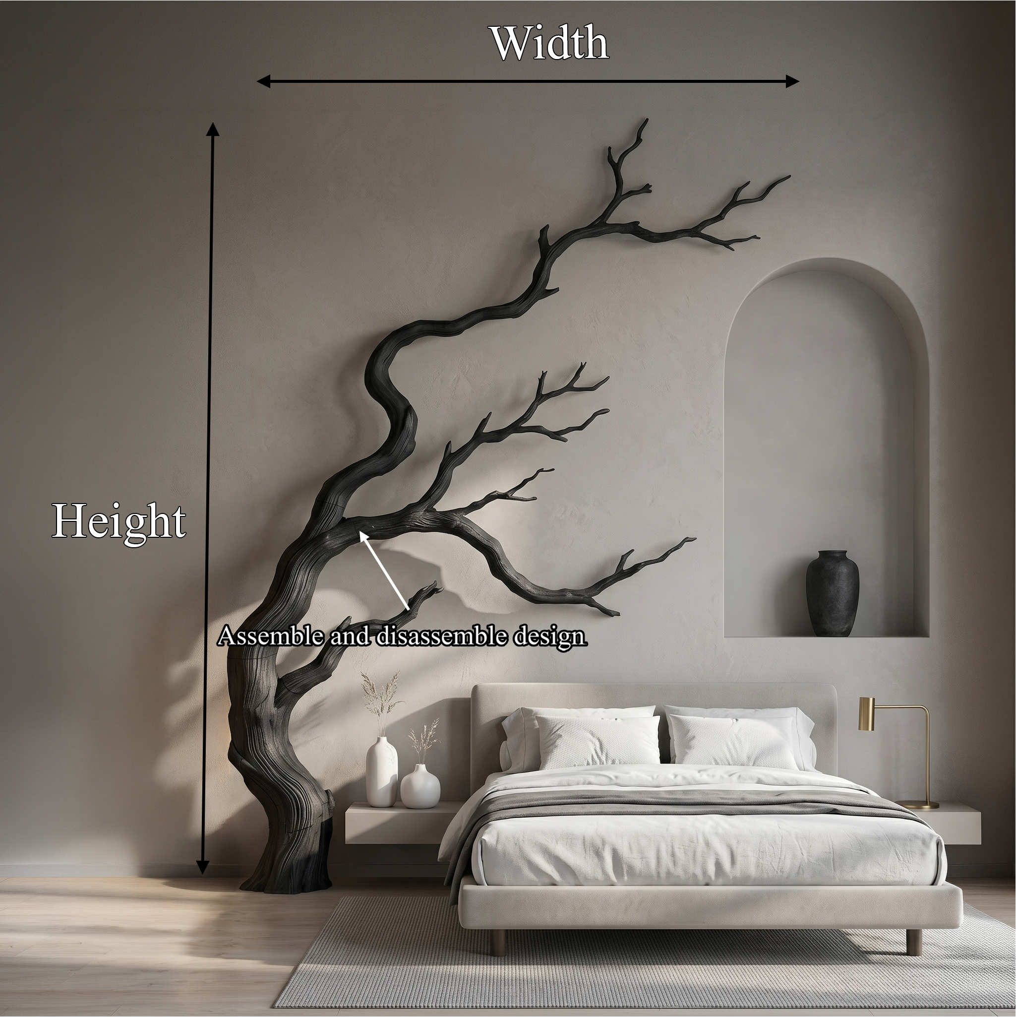 Contemporary Wall Decor Tree Branch Sculpture For Bedroom