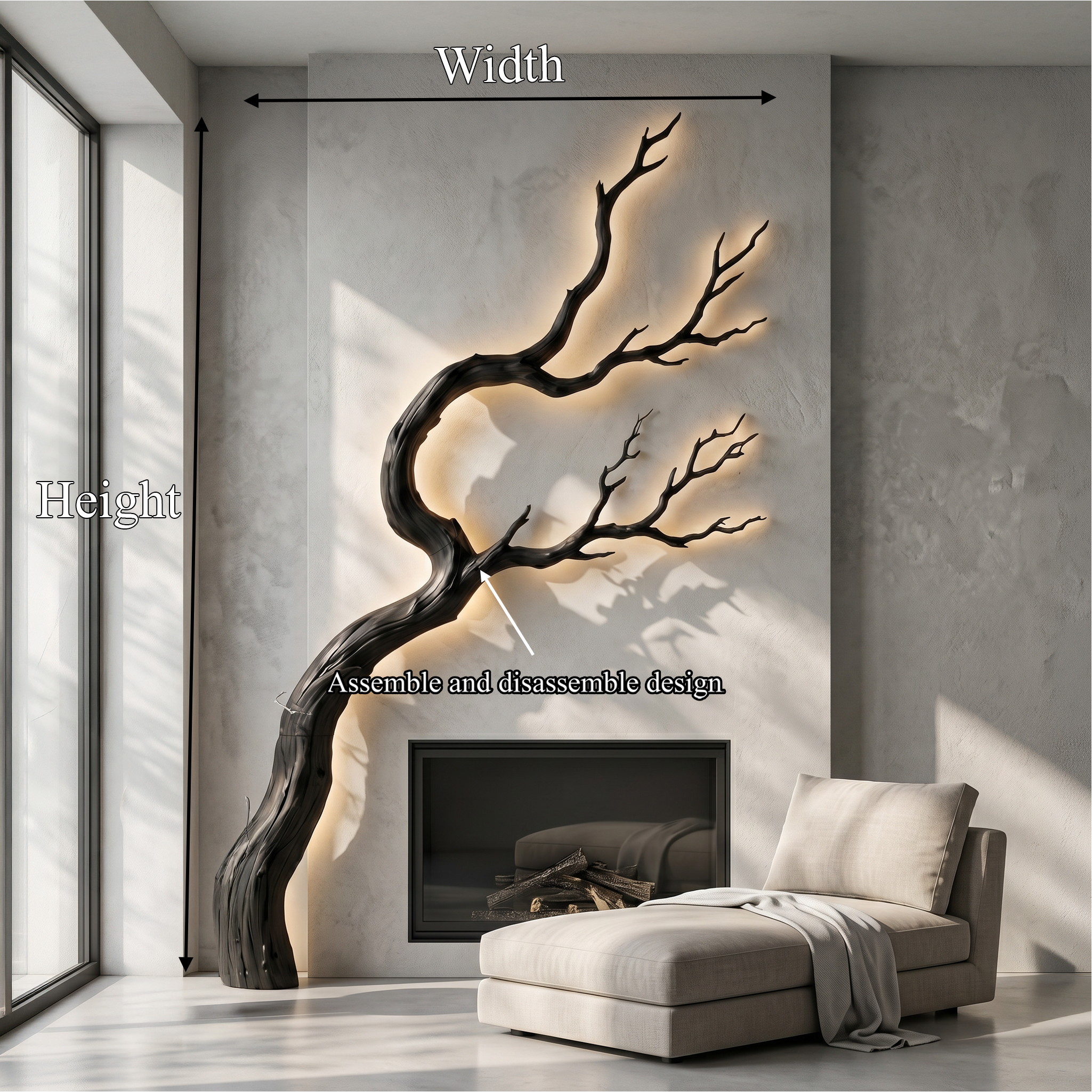 Organic Wall Decor Sculptural Tree For Living Room