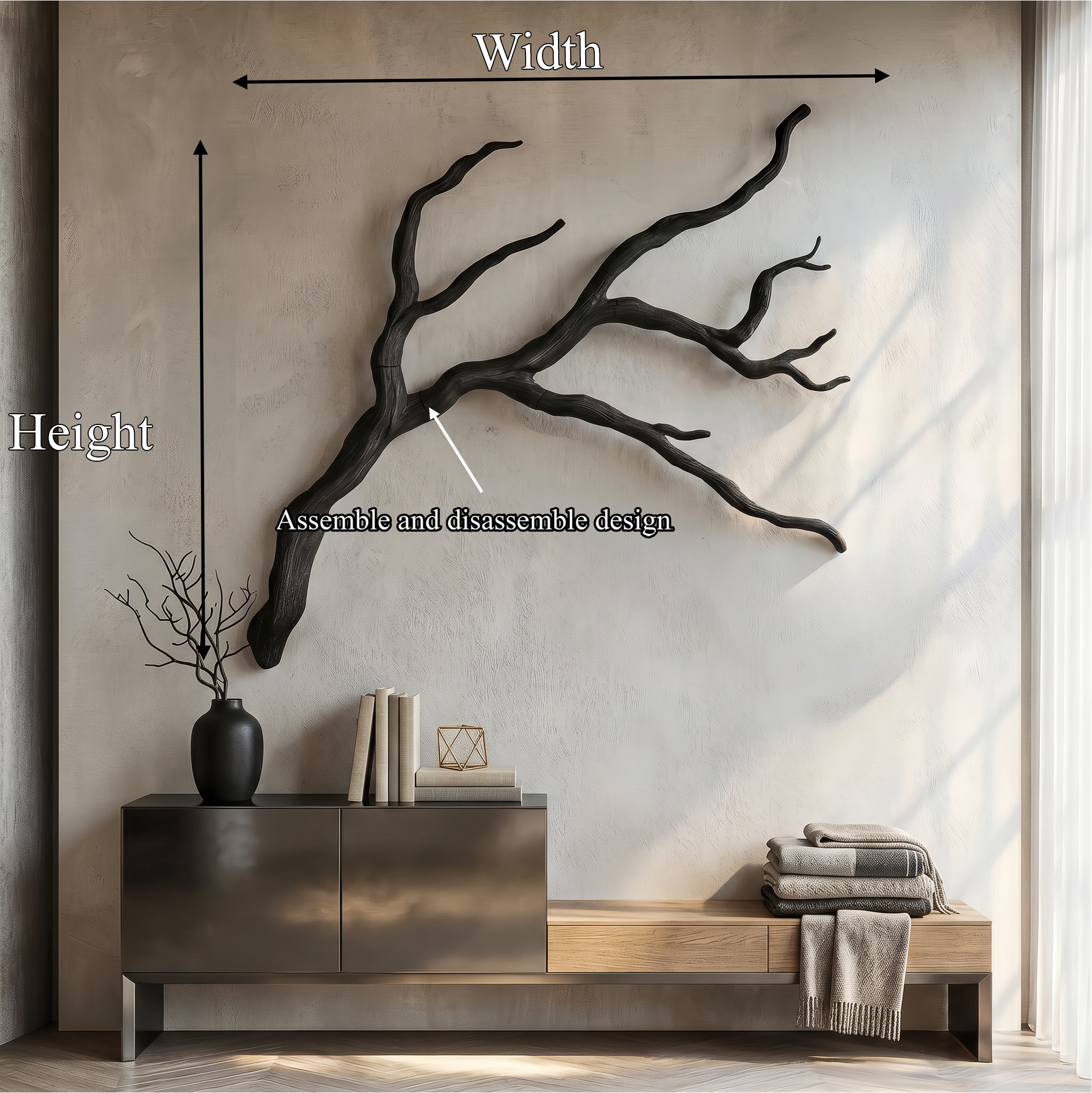 Modern Wall Decor Sculptural Branch Form For Living Room