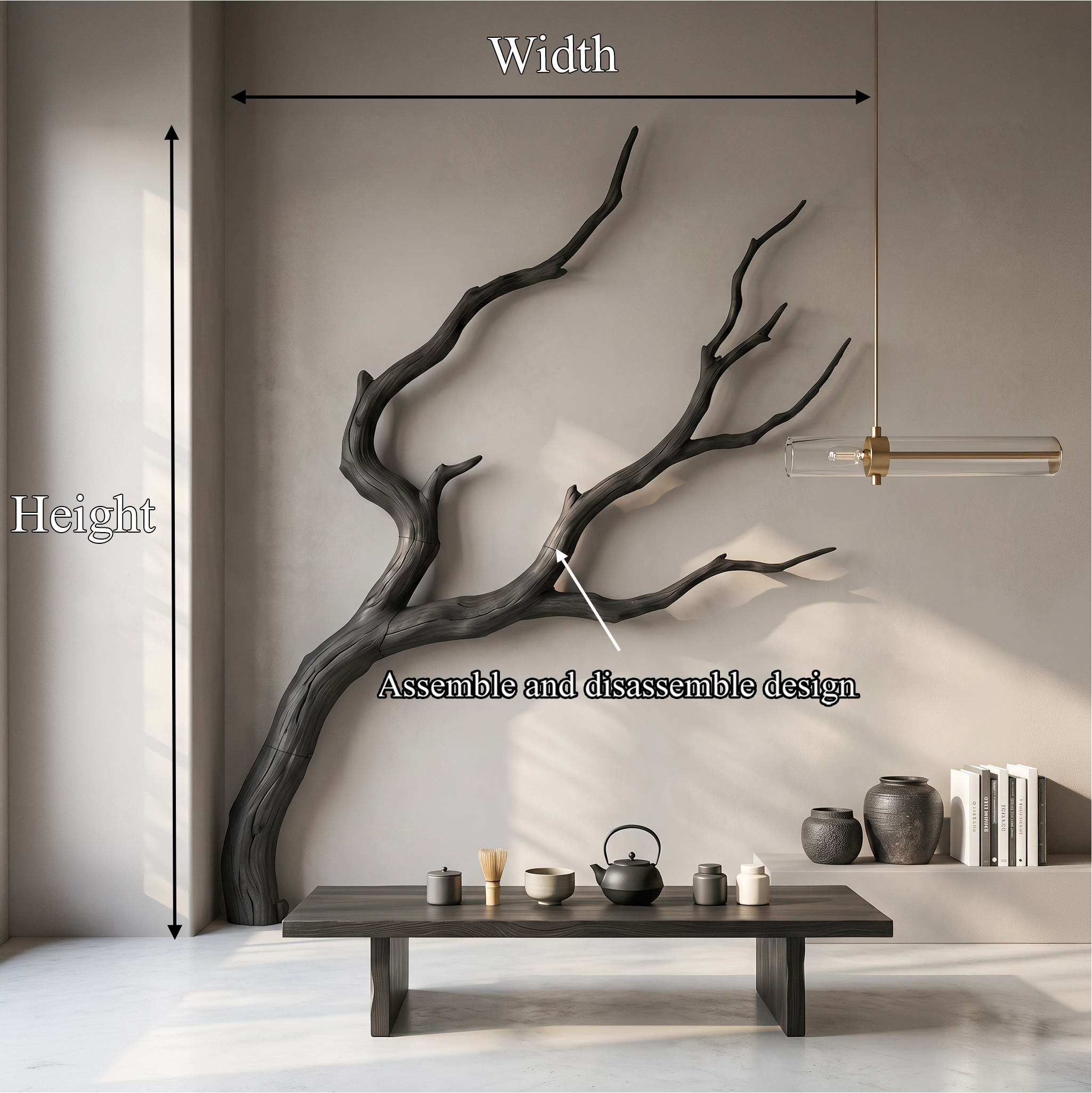 Minimalist Wall Decor Organic Branch Form For Living Room