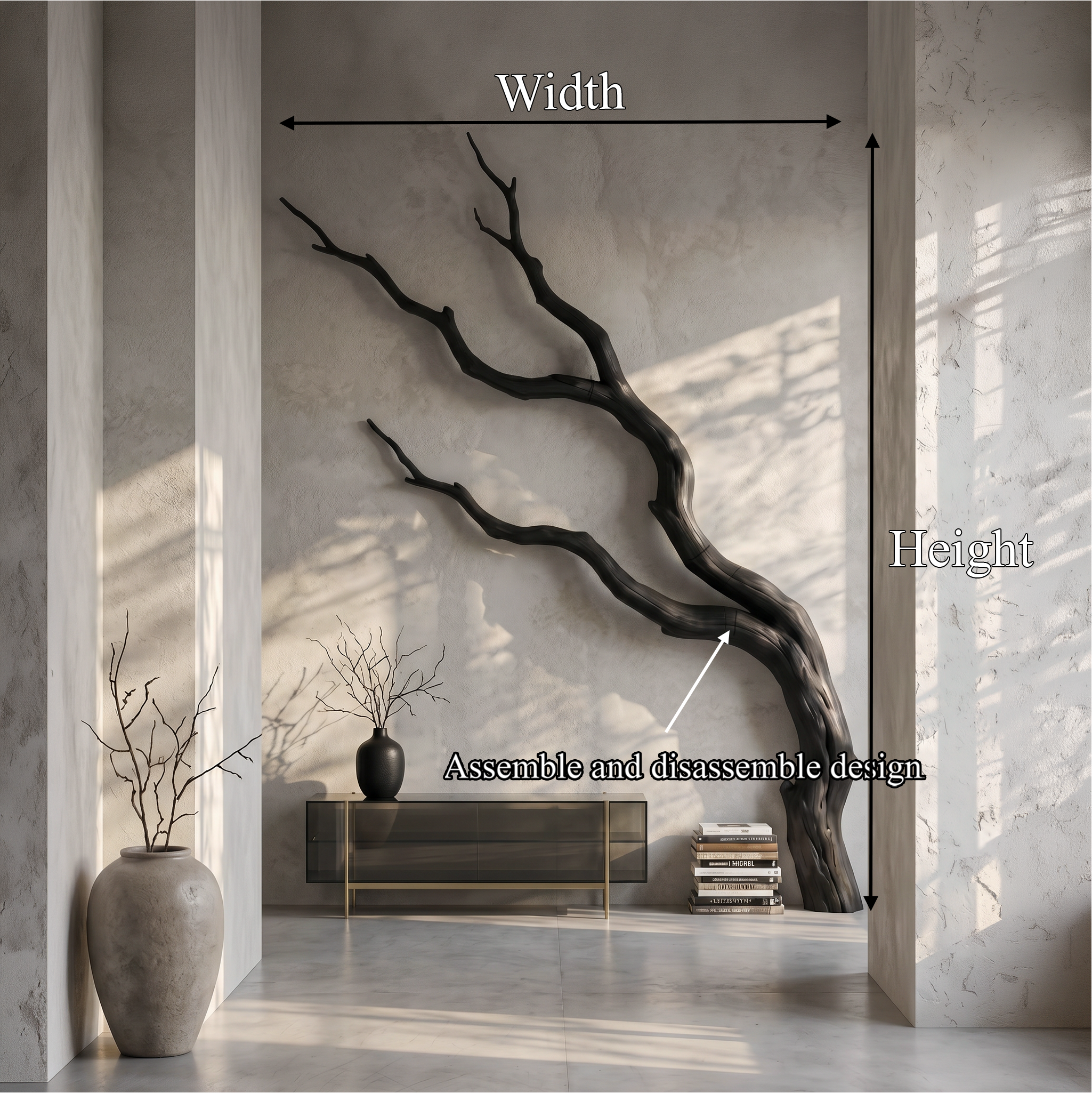 Contemporary Wall Decor Sculptural Branch Design For Living Room