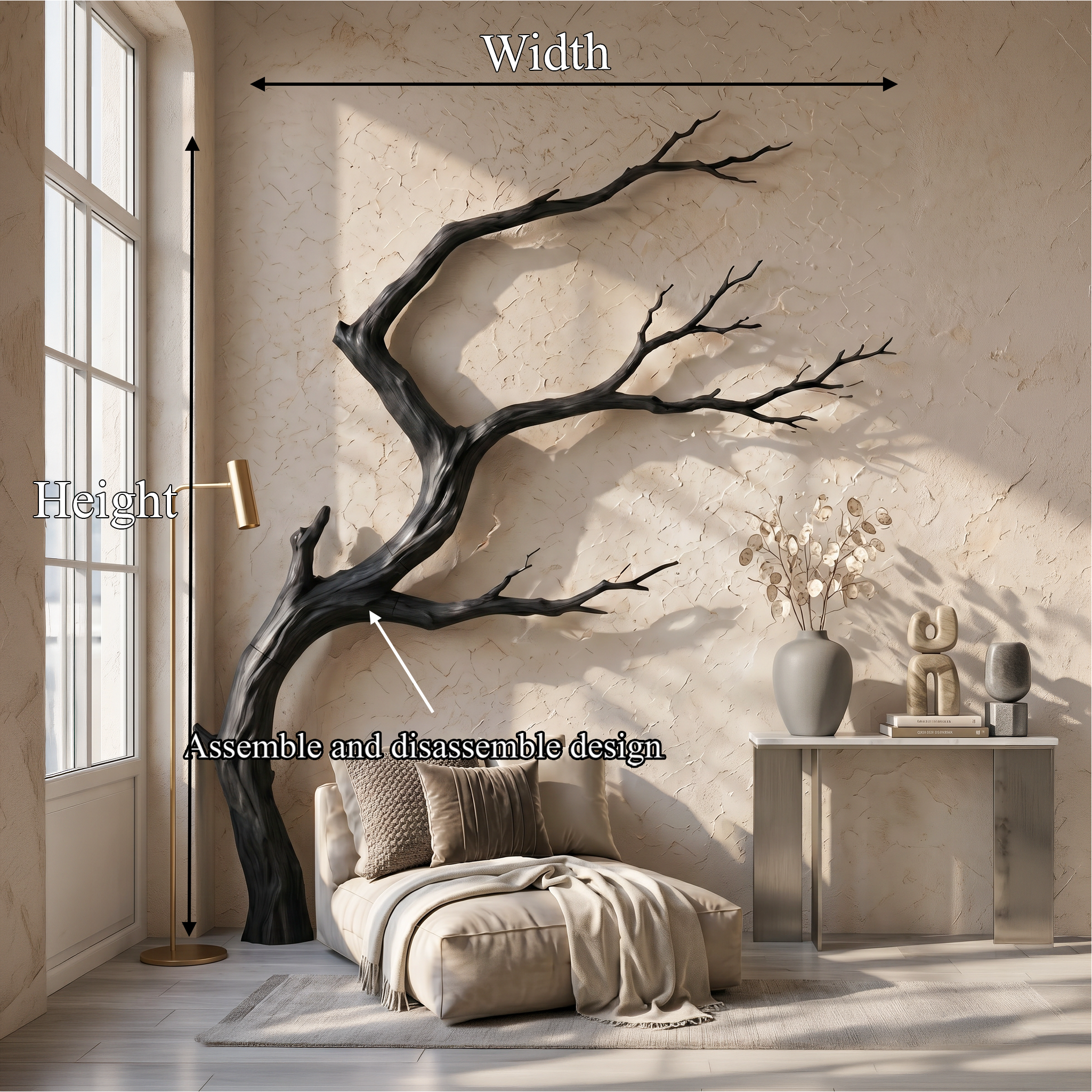 Organic Wall Decor Organic Tree Branch Form For Living Room