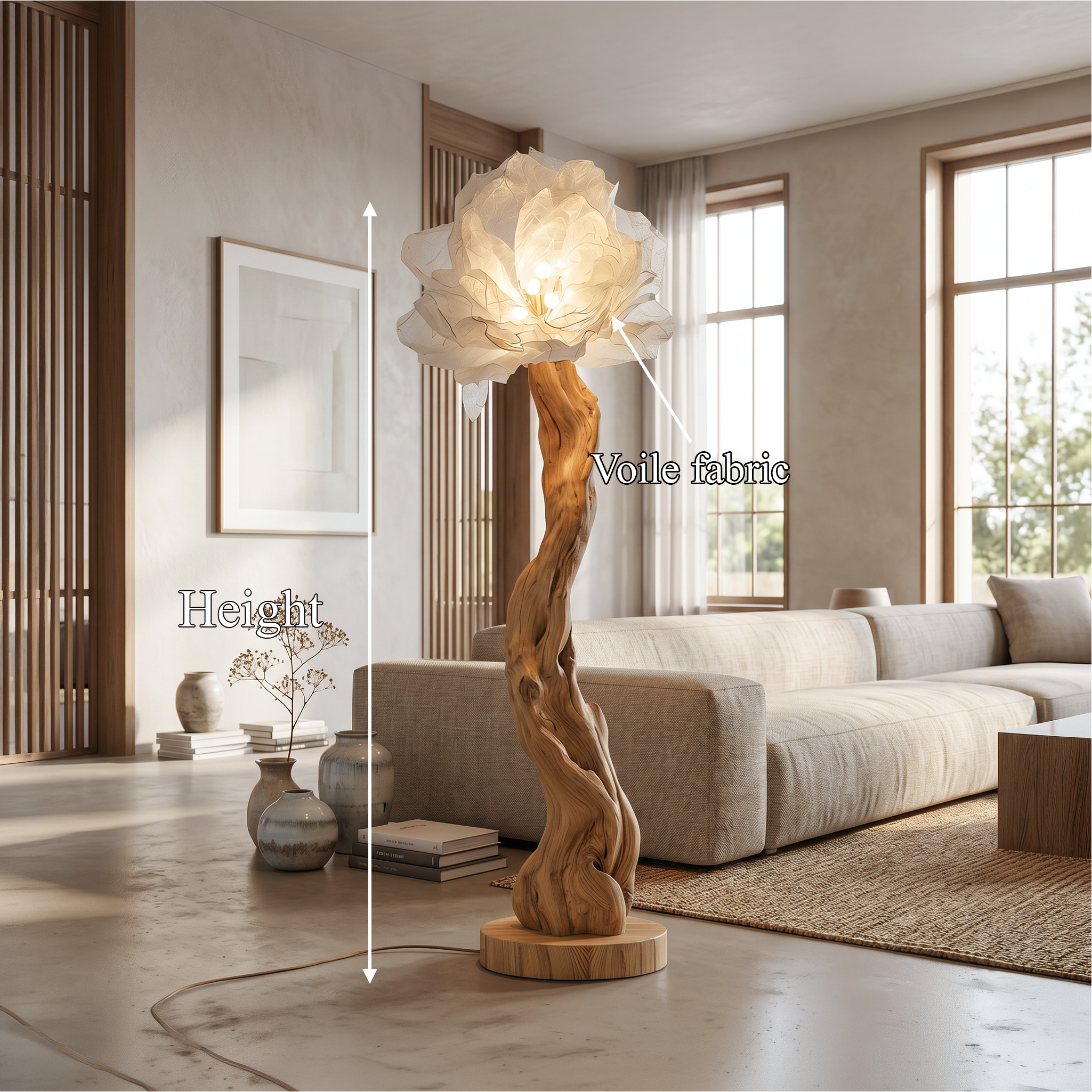 Organic Standing Lamp Sculptural Bloom Design For Living Room