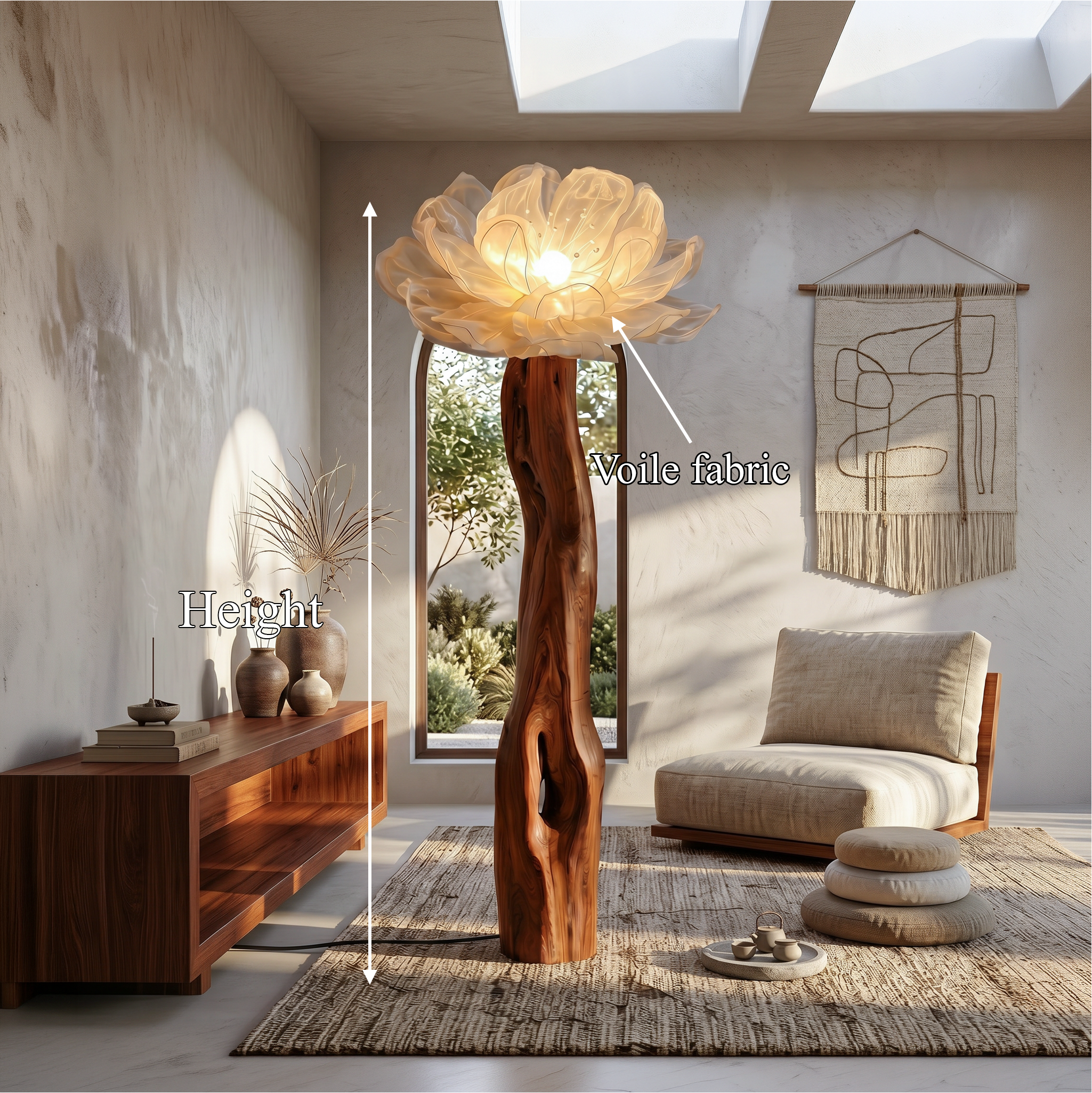 Artistic Floor Lamp Sculptural Flower Arrangement For Living Room