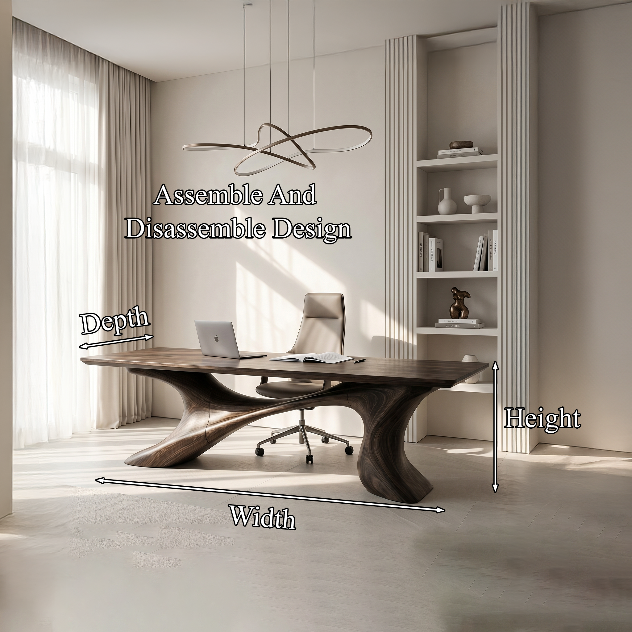 Sculptural Office Desk Organic Modern Furniture For Executive Workspace