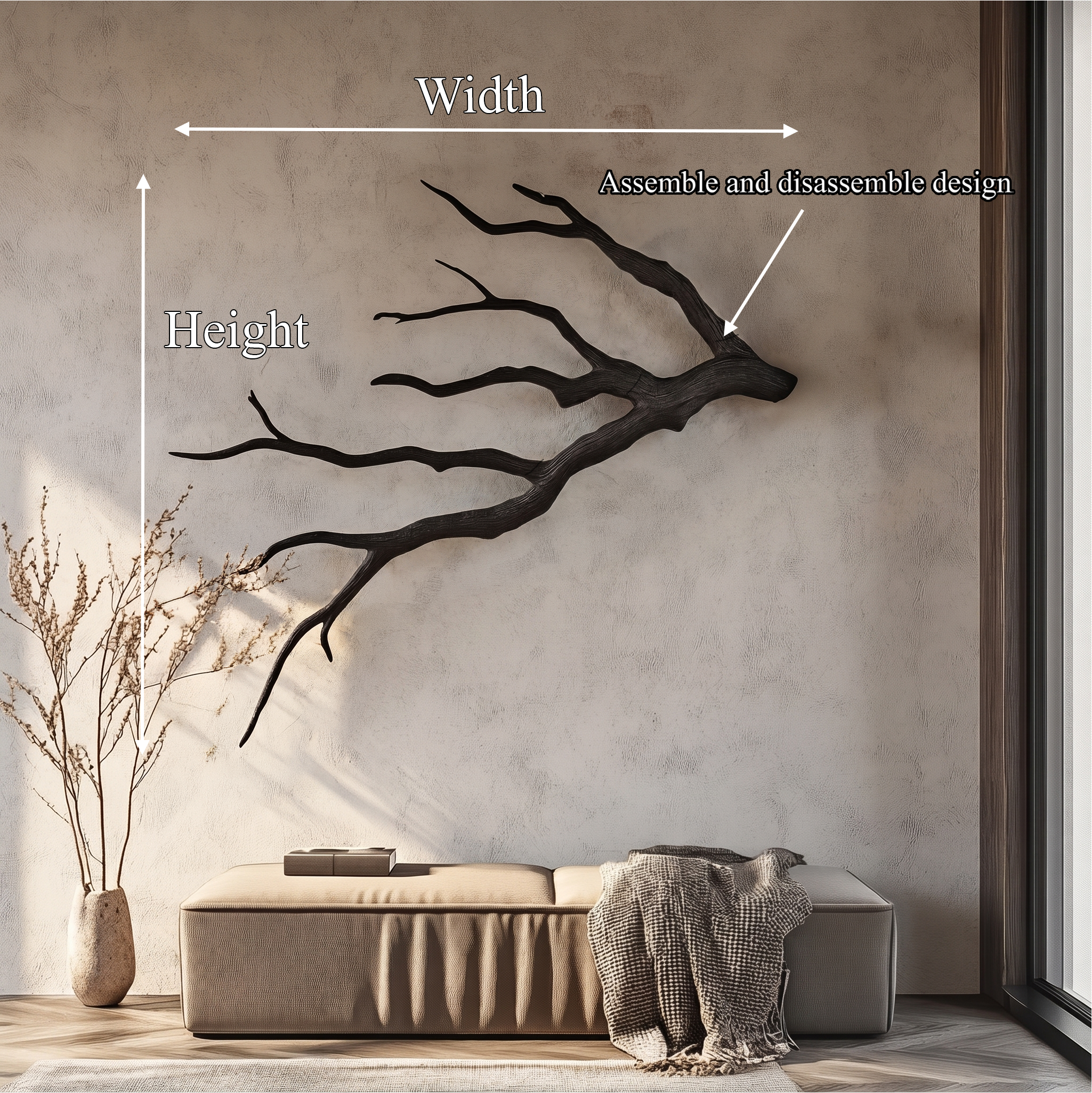 Sculptural Tree Branch Wall Decor Nature Inspired Design For Living Room