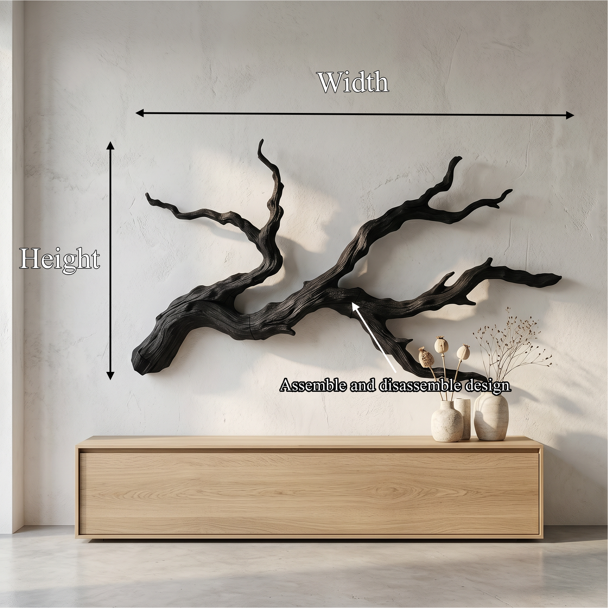Handcrafted Branch Wall Decor Nature Inspired Sculpture For Living Room