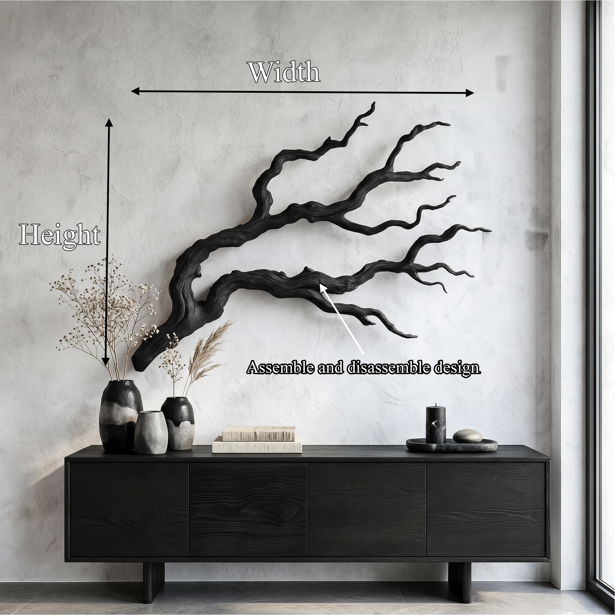 Nature Inspired Branch Wall Art Organic Sculptural Design For Living Room
