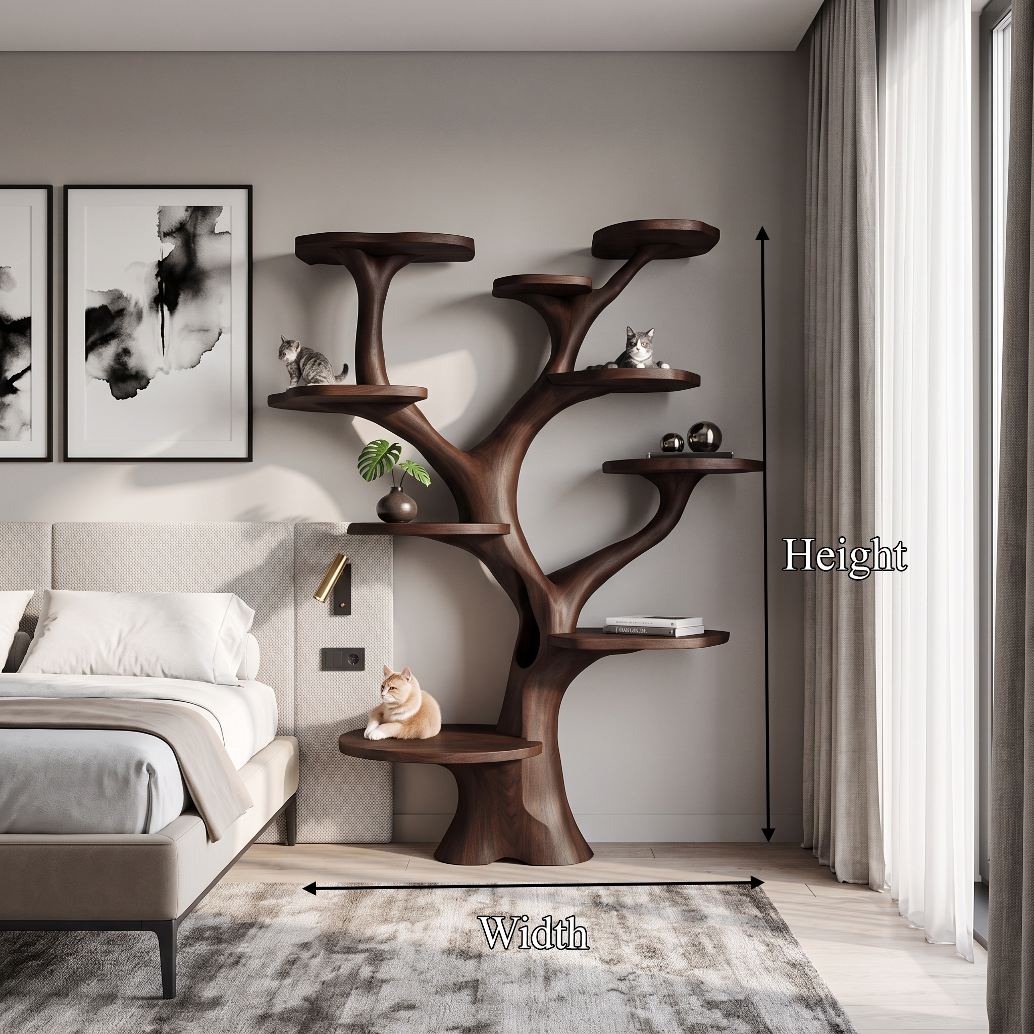 Rustic Handcrafted Cat Tree Furniture Contemporary Interiors
