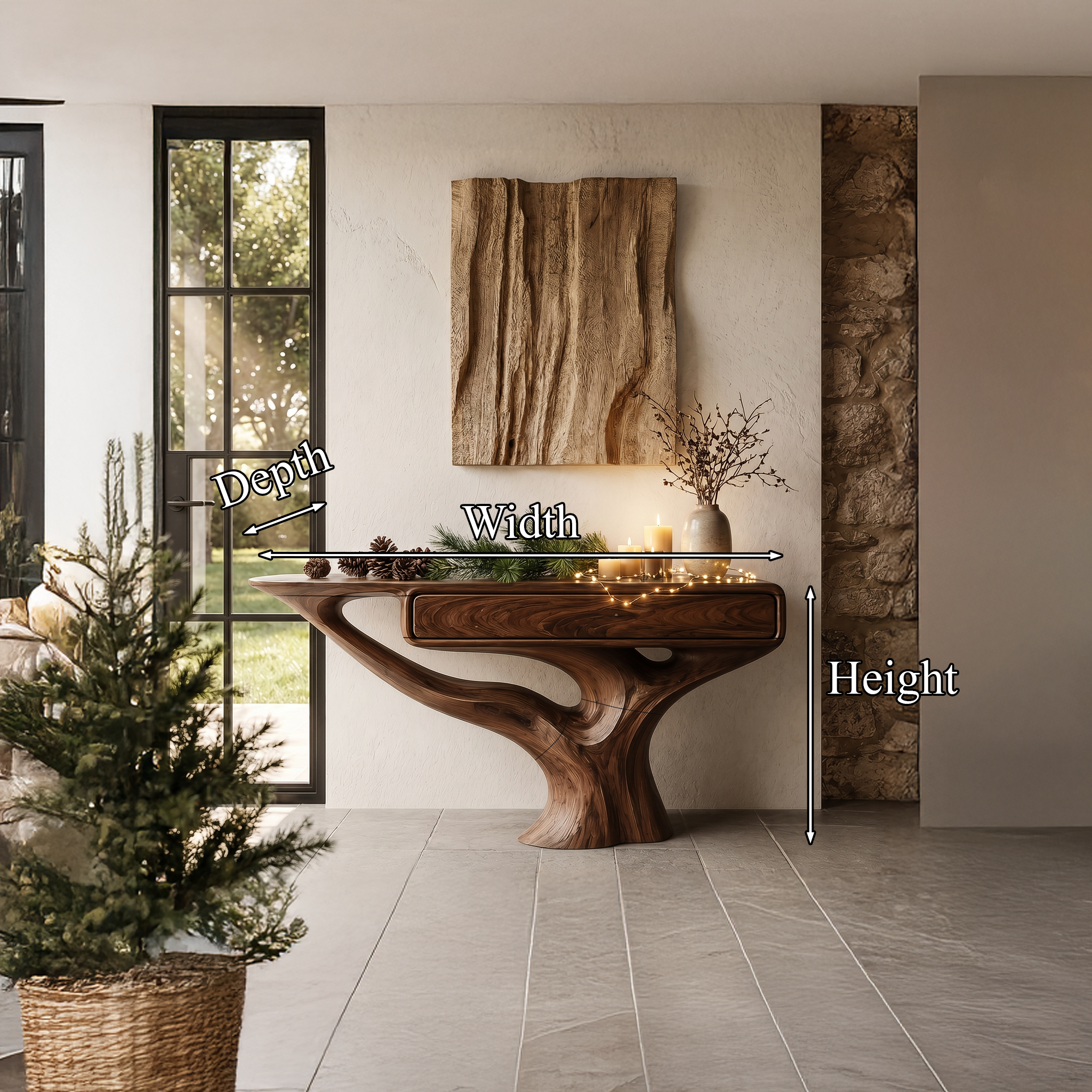 Modern Console Table With Storage Cabinet For Living Room