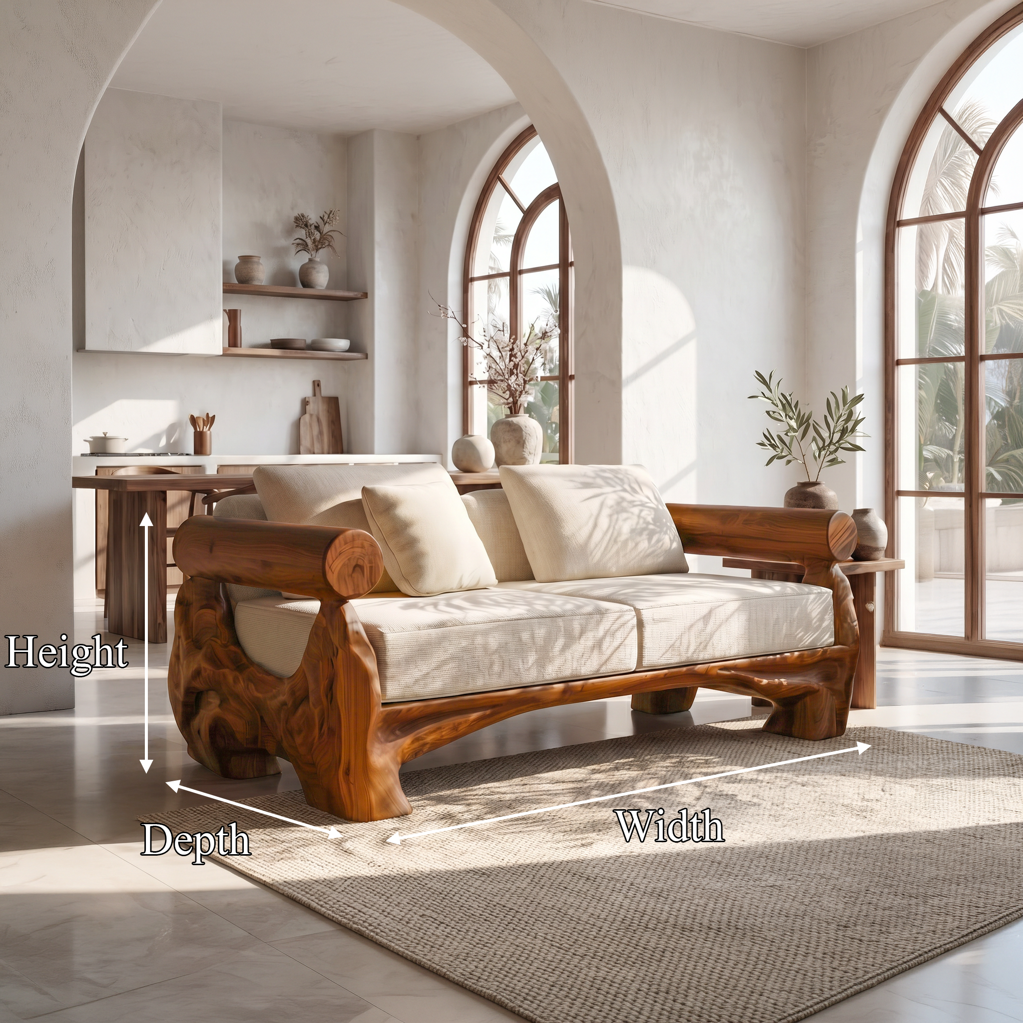 Sculptural Sofa Frame For Living Room