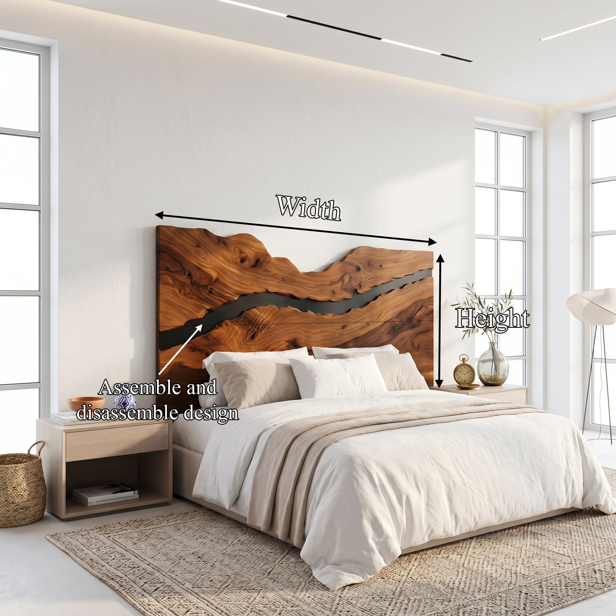 Rustic Headboard Slatted Bed Headboard For Bedroom