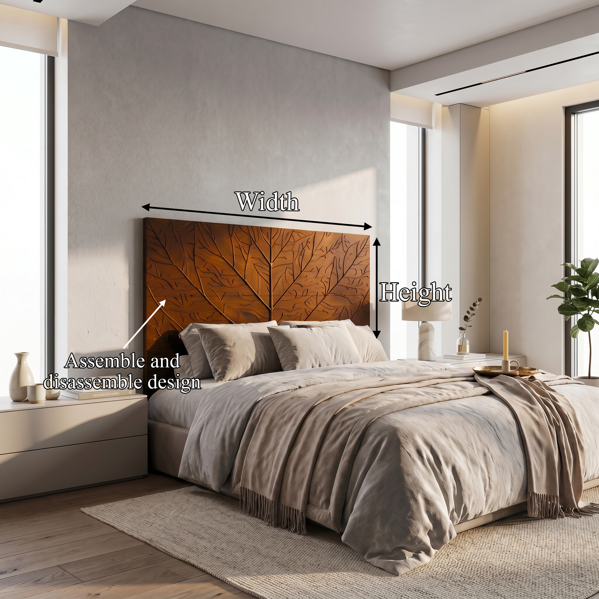 Contemporary Tree Ring Headboard Wooden Bed Headboard For Bedroom