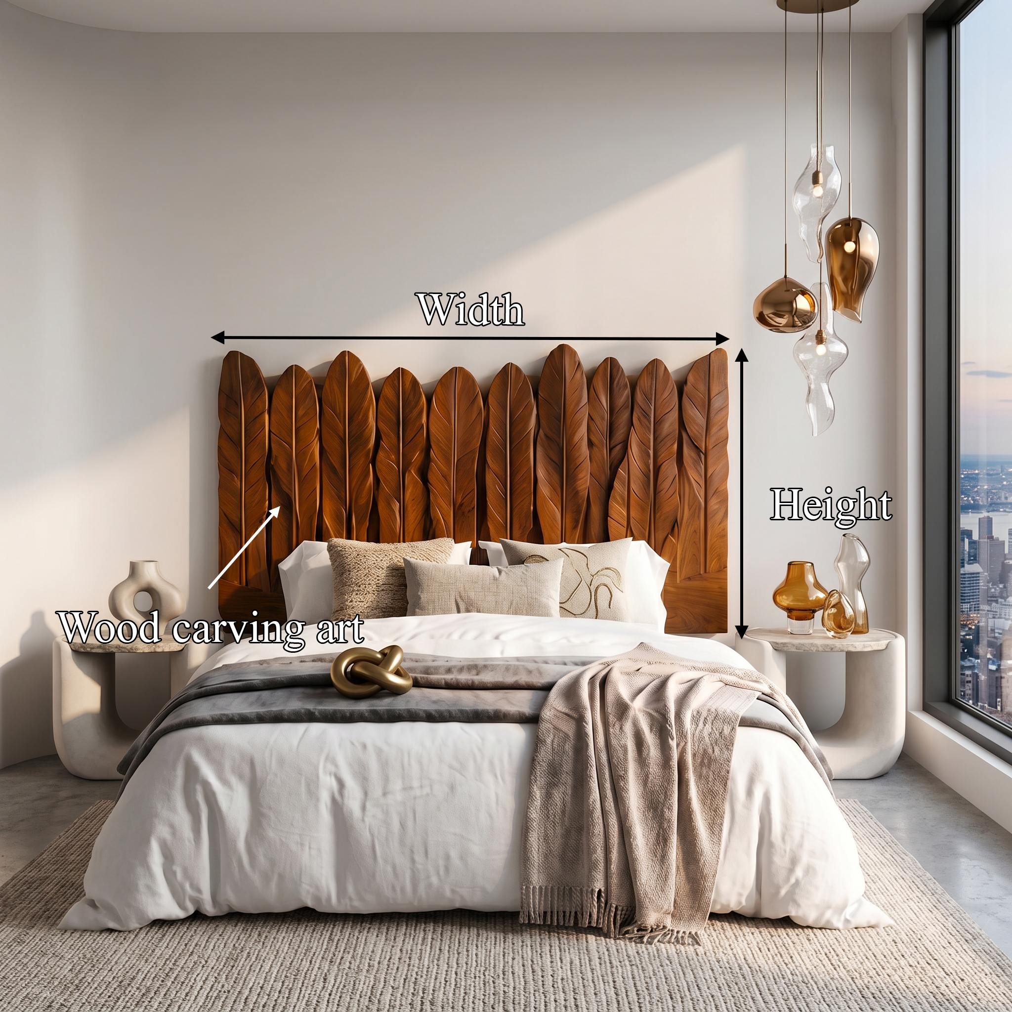 Rustic Live Edge Headboard Wooden Bed Headboard For Bedroom